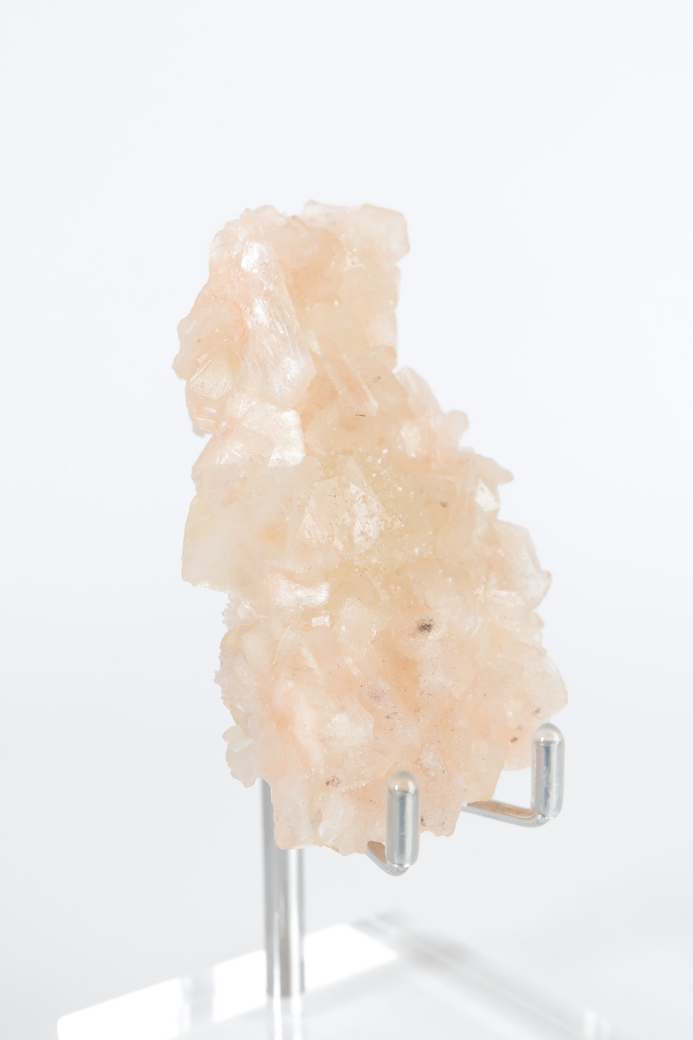 Green Apophyllite with Pink Stilbite & Sugar Druzy Cluster