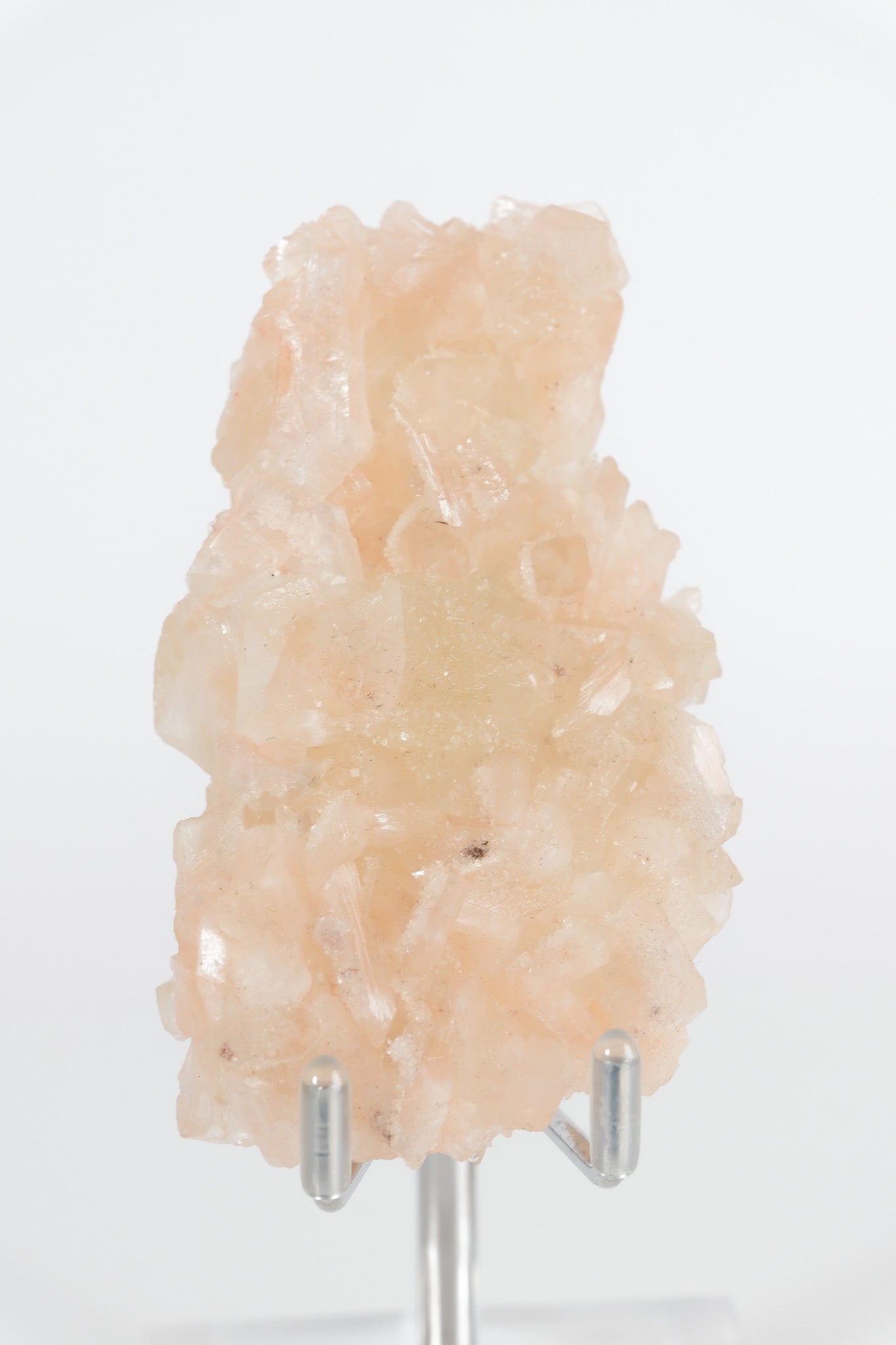 Green Apophyllite with Pink Stilbite & Sugar Druzy Cluster