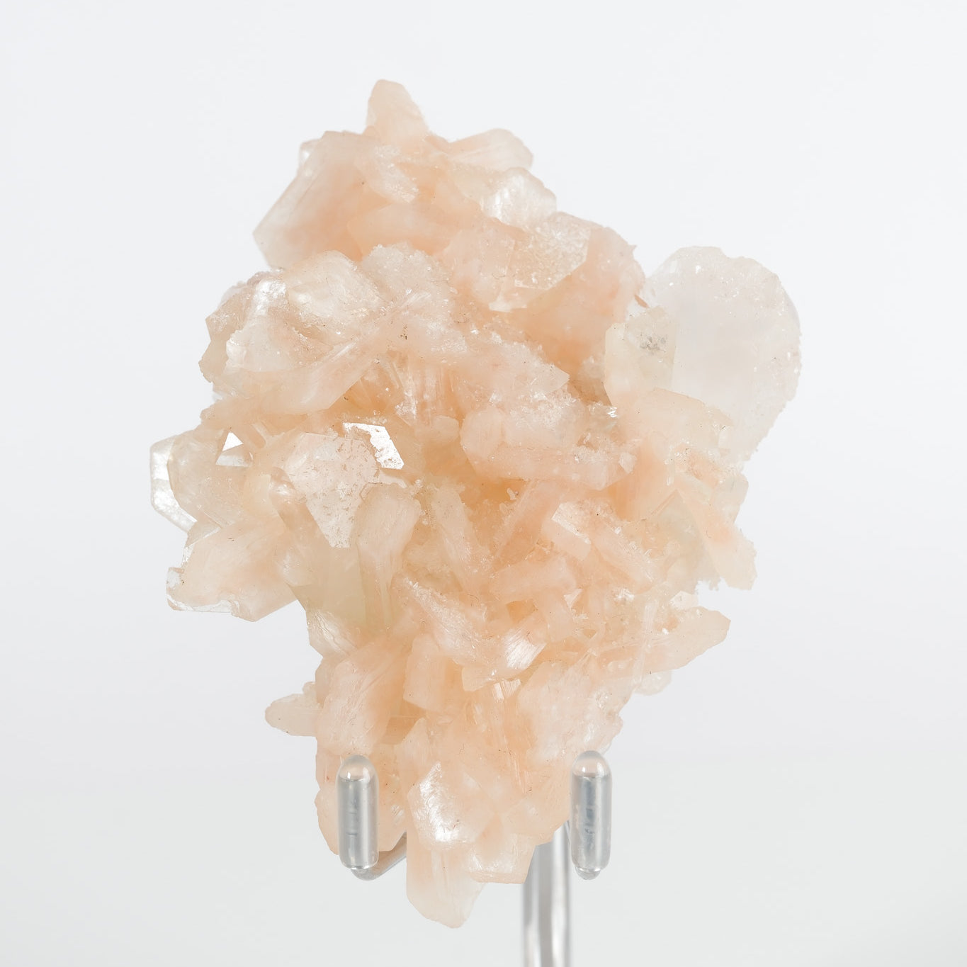 Green Apophyllite with Pink Stilbite & Sugar Druzy Cluster