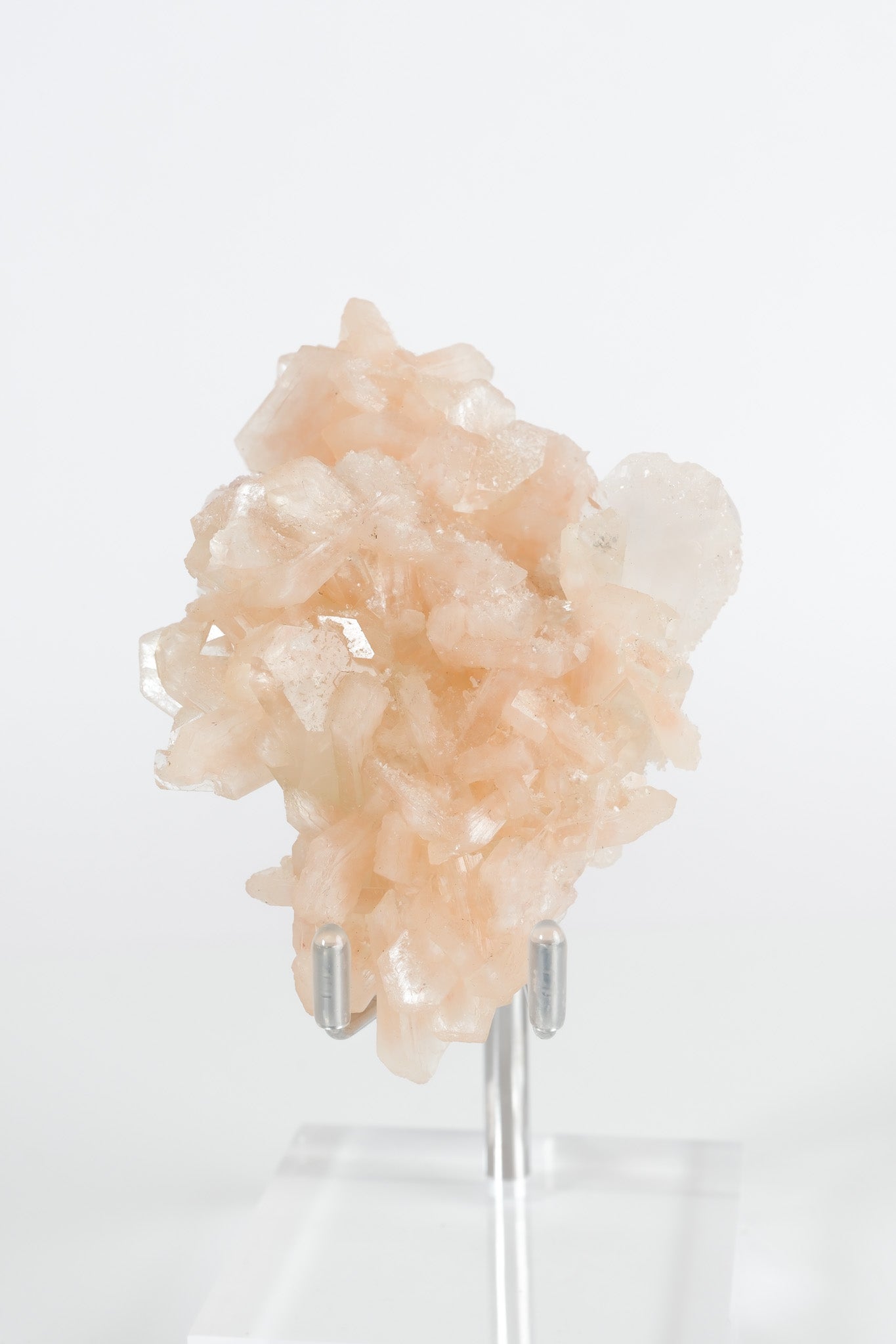 Green Apophyllite with Pink Stilbite & Sugar Druzy Cluster