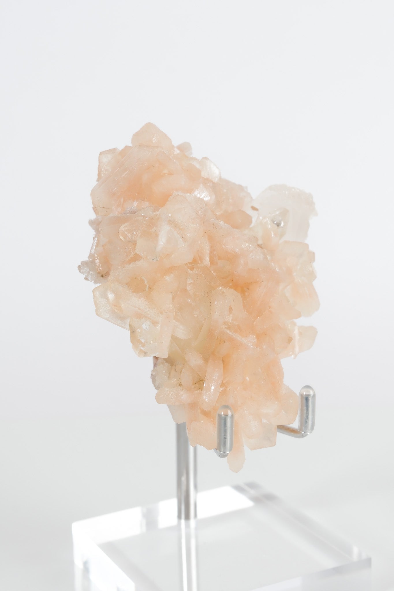 Green Apophyllite with Pink Stilbite & Sugar Druzy Cluster