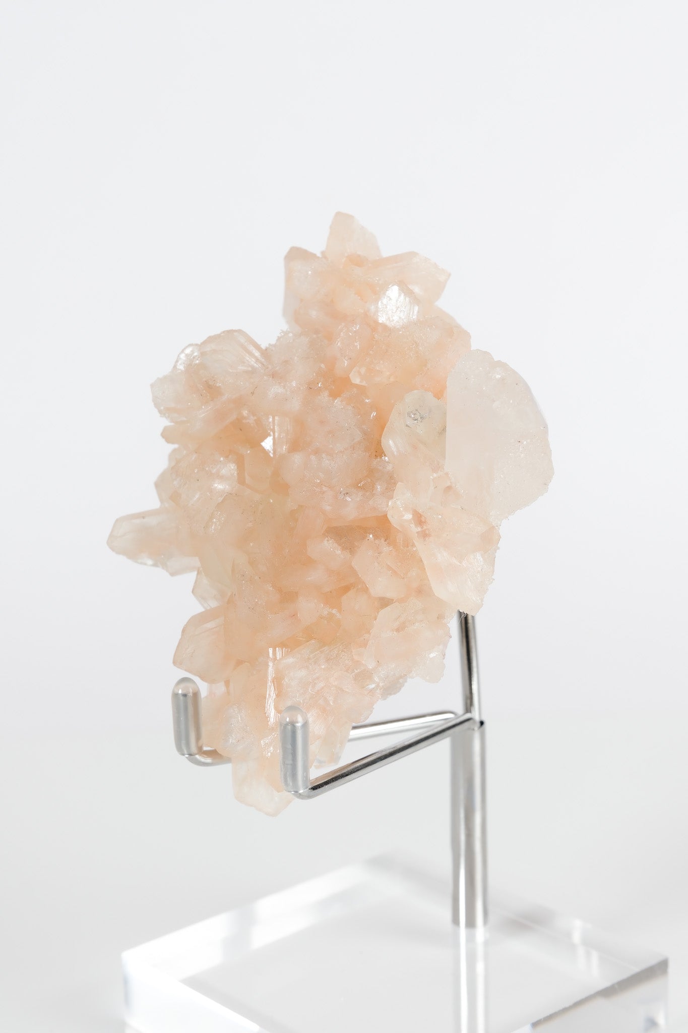 Green Apophyllite with Pink Stilbite & Sugar Druzy Cluster