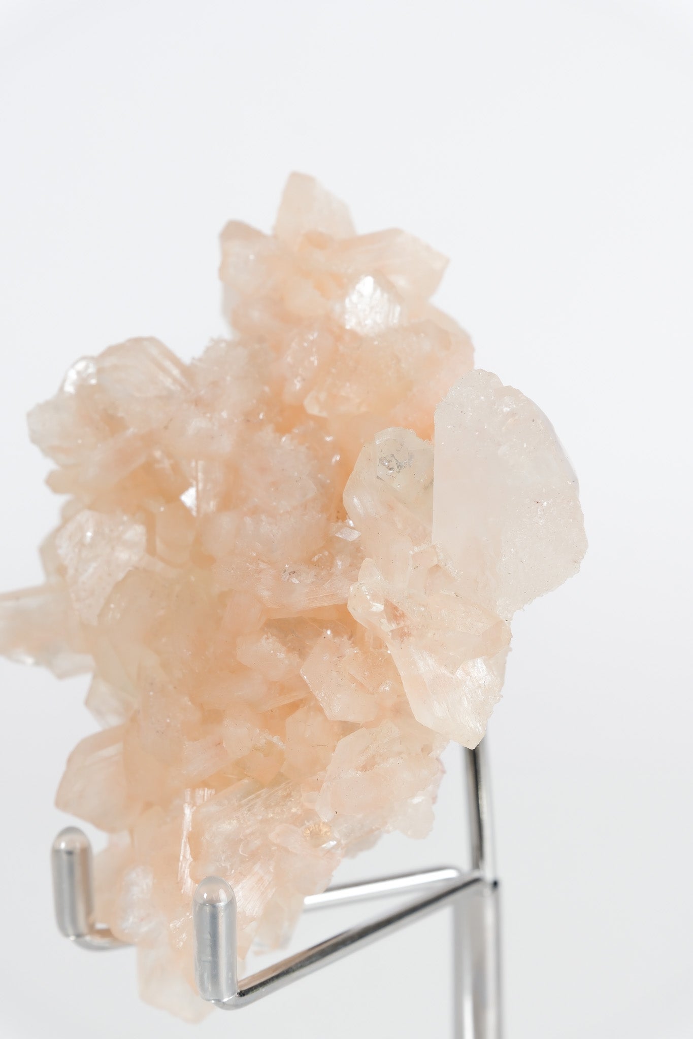 Green Apophyllite with Pink Stilbite & Sugar Druzy Cluster