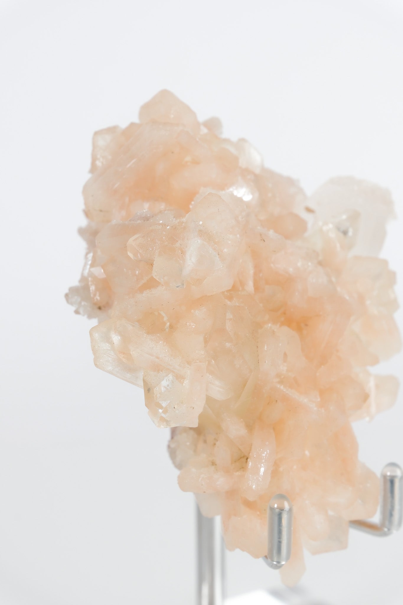 Green Apophyllite with Pink Stilbite & Sugar Druzy Cluster