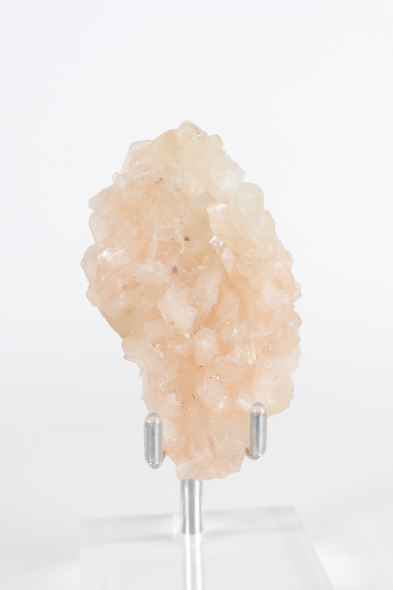 Green Apophyllite with Pink Stilbite & Sugar Druzy Cluster