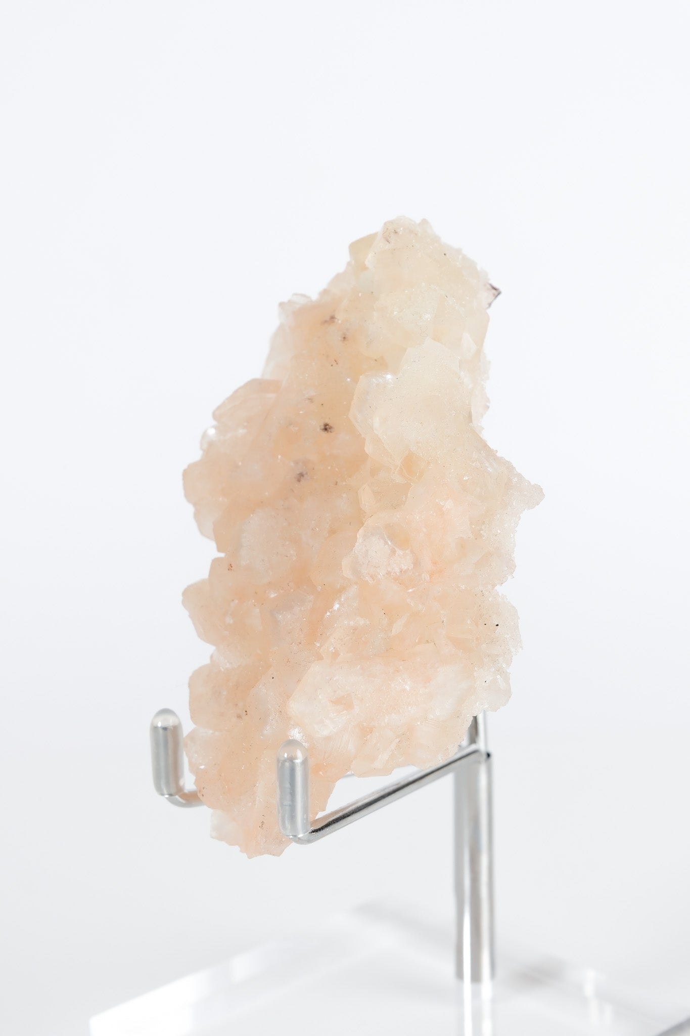 Green Apophyllite with Pink Stilbite & Sugar Druzy Cluster