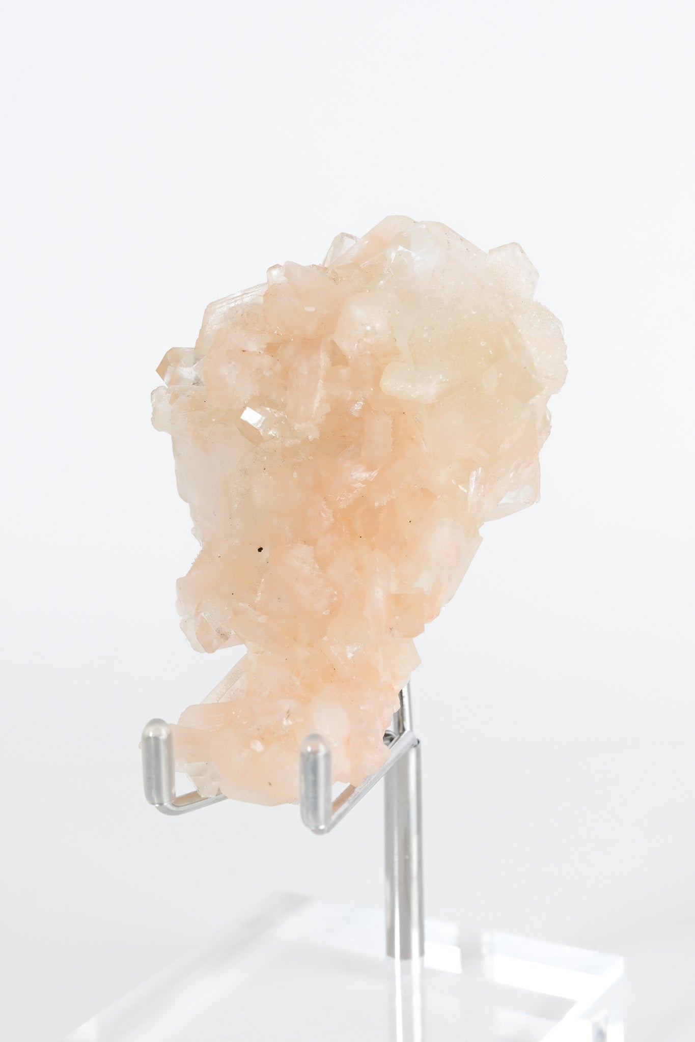 Green Apophyllite with Pink Stilbite & Sugar Druzy Cluster
