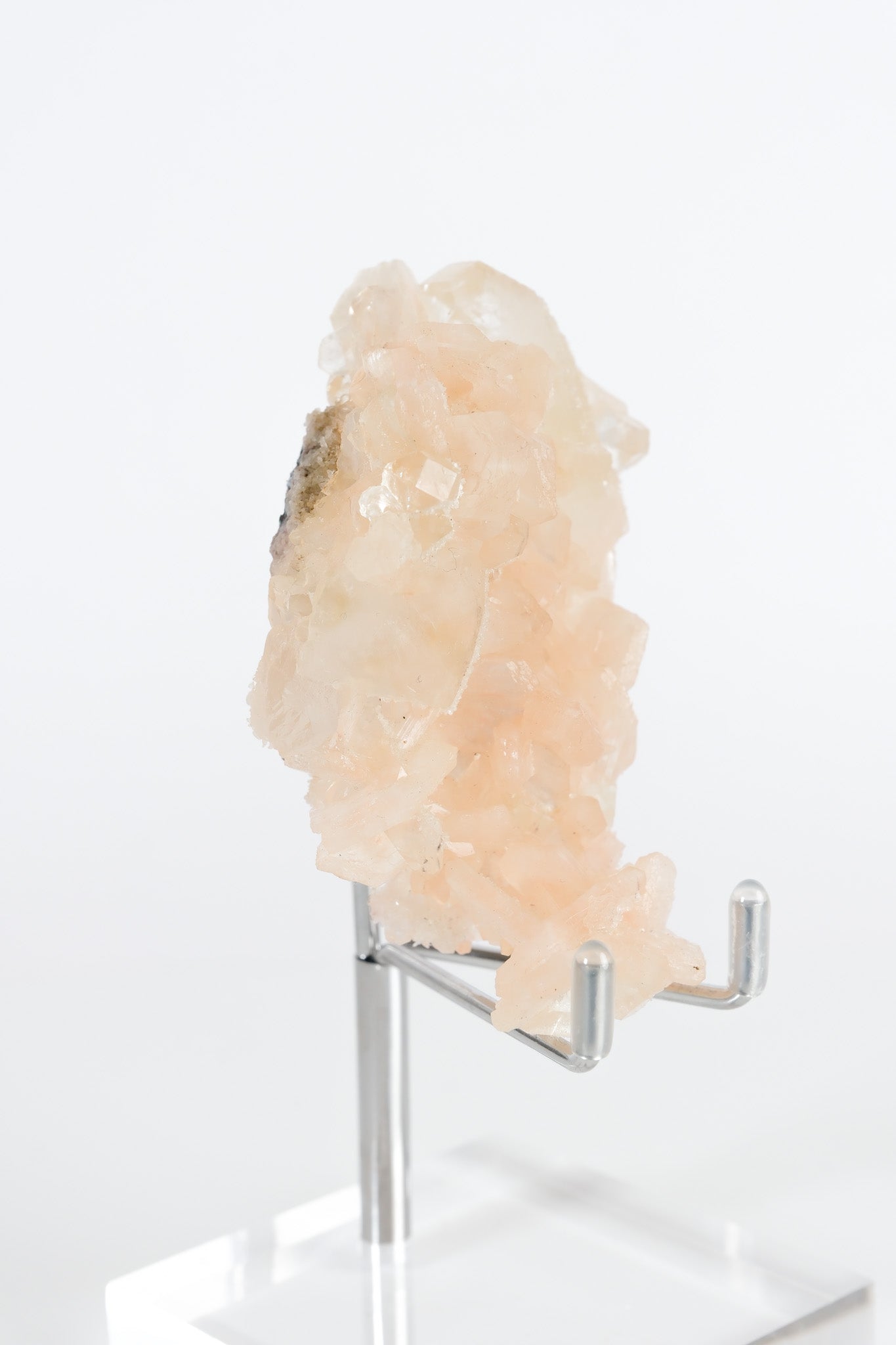 Green Apophyllite with Pink Stilbite & Sugar Druzy Cluster