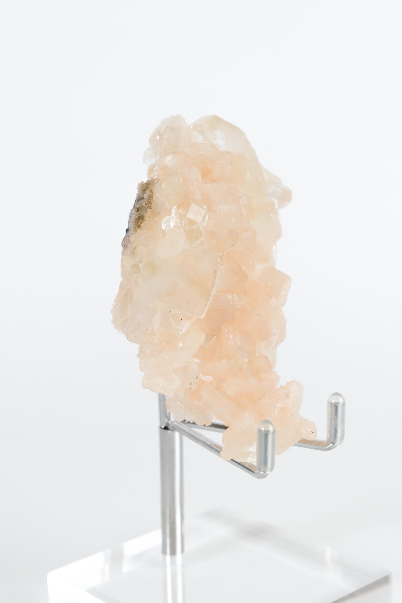 Green Apophyllite with Pink Stilbite & Sugar Druzy Cluster