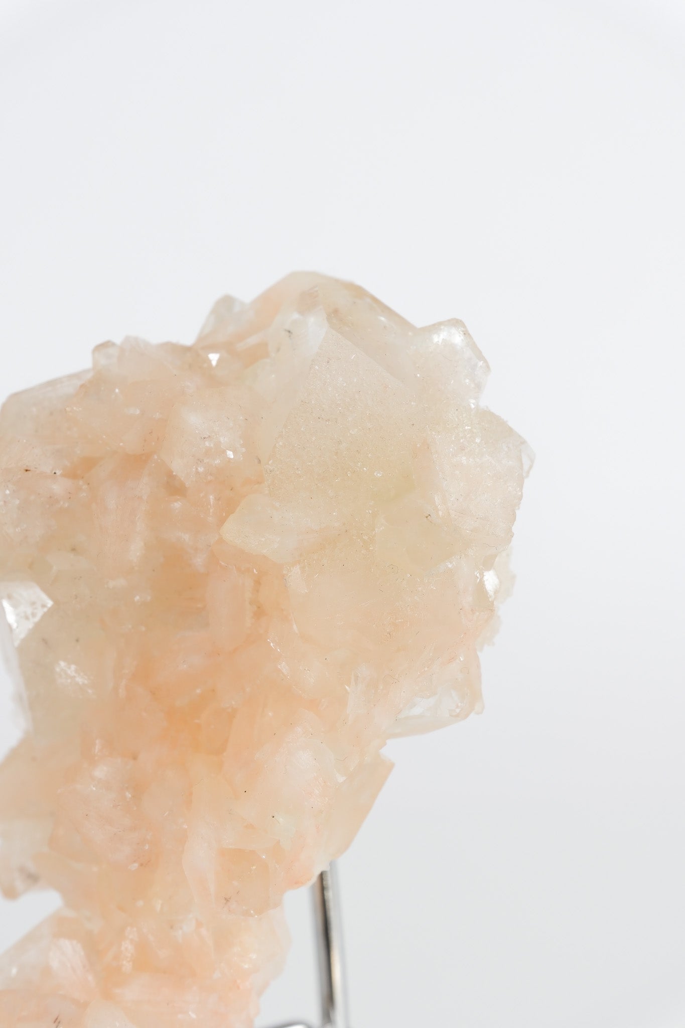 Green Apophyllite with Pink Stilbite & Sugar Druzy Cluster