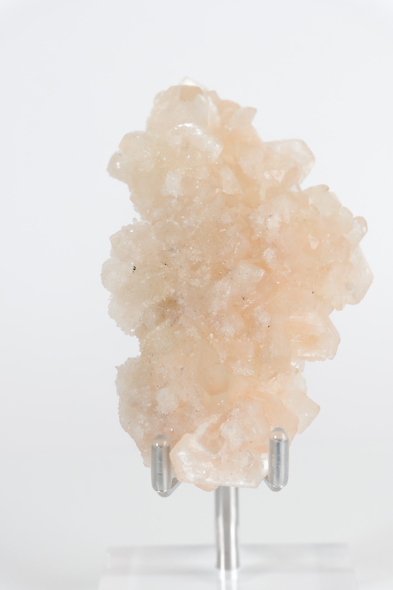 Green Apophyllite with Pink Stilbite & Sugar Druzy Cluster