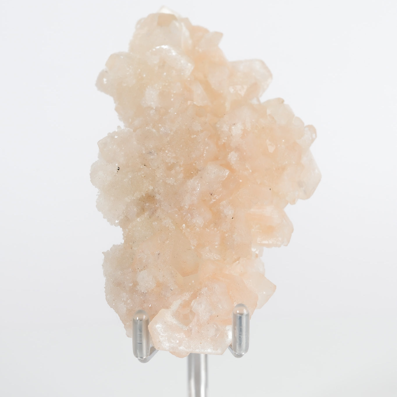 Green Apophyllite with Pink Stilbite & Sugar Druzy Cluster