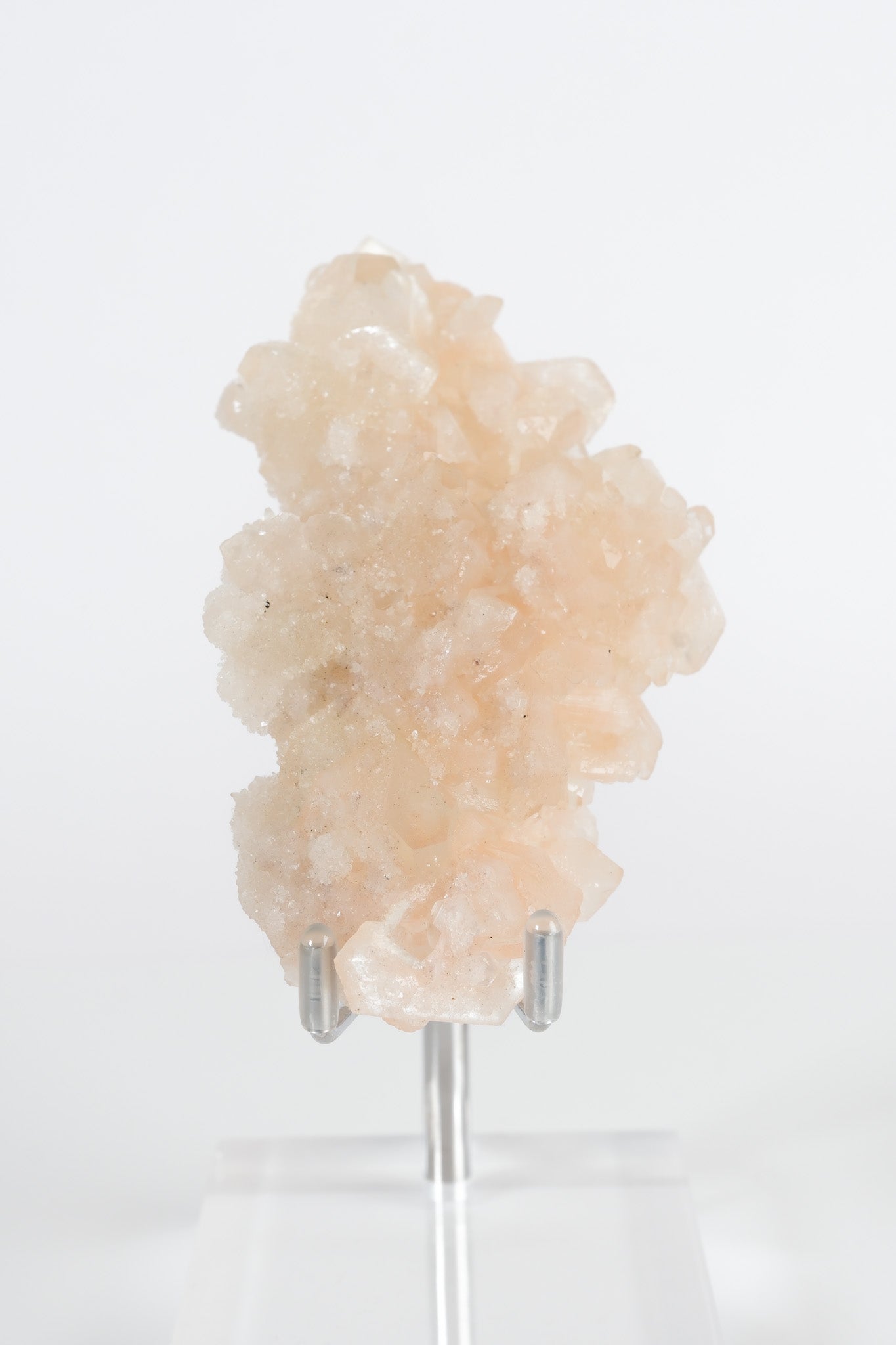 Green Apophyllite with Pink Stilbite & Sugar Druzy Cluster