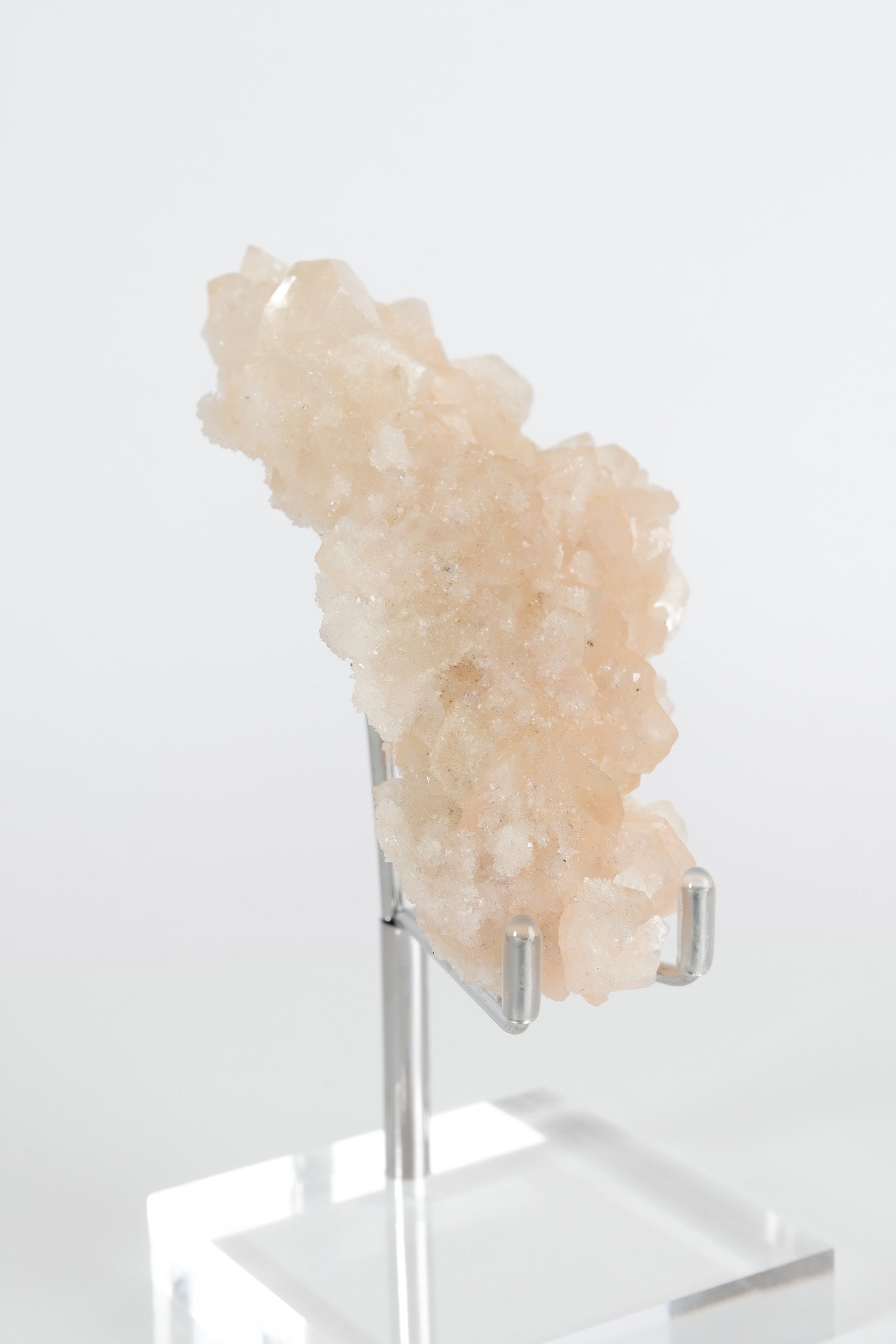 Green Apophyllite with Pink Stilbite & Sugar Druzy Cluster