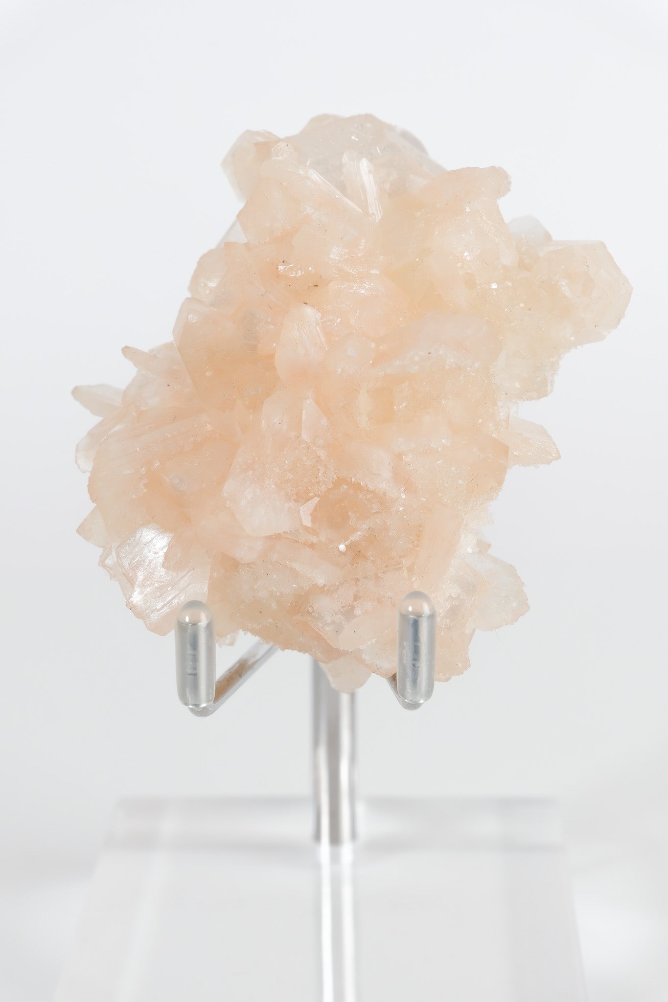 Green Apophyllite with Pink Stilbite & Sugar Druzy Cluster