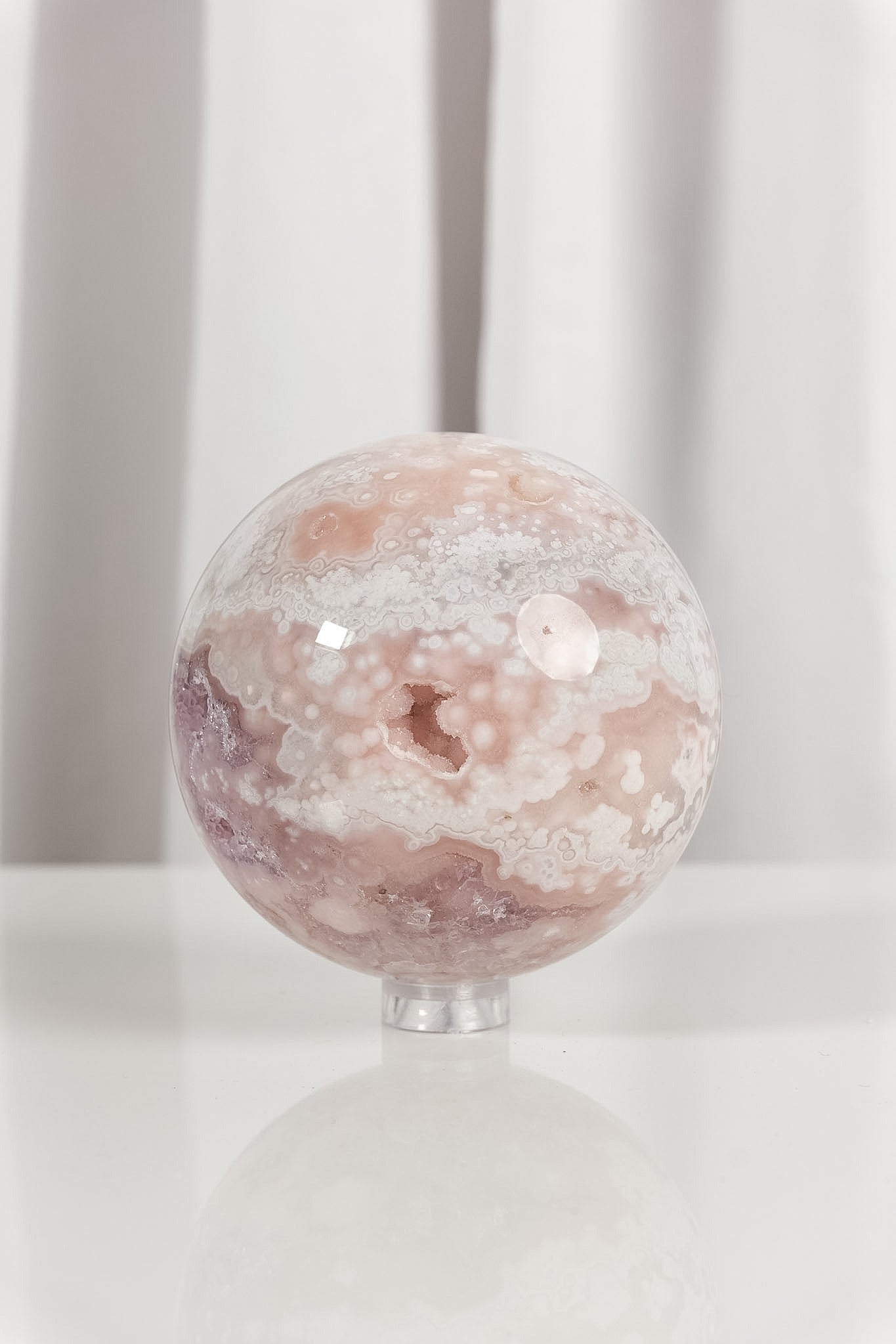 High Quality Flower Agate Sphere