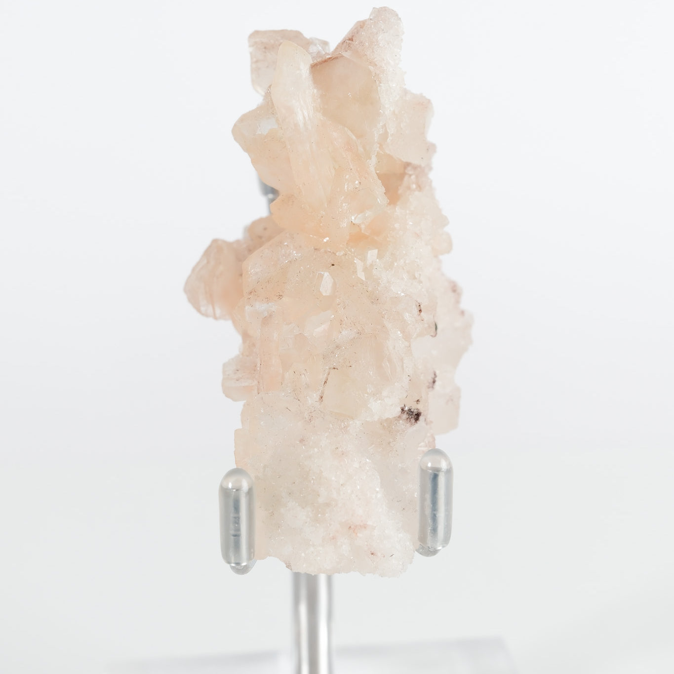 Green Apophyllite with Pink Stilbite & Sugar Druzy Cluster