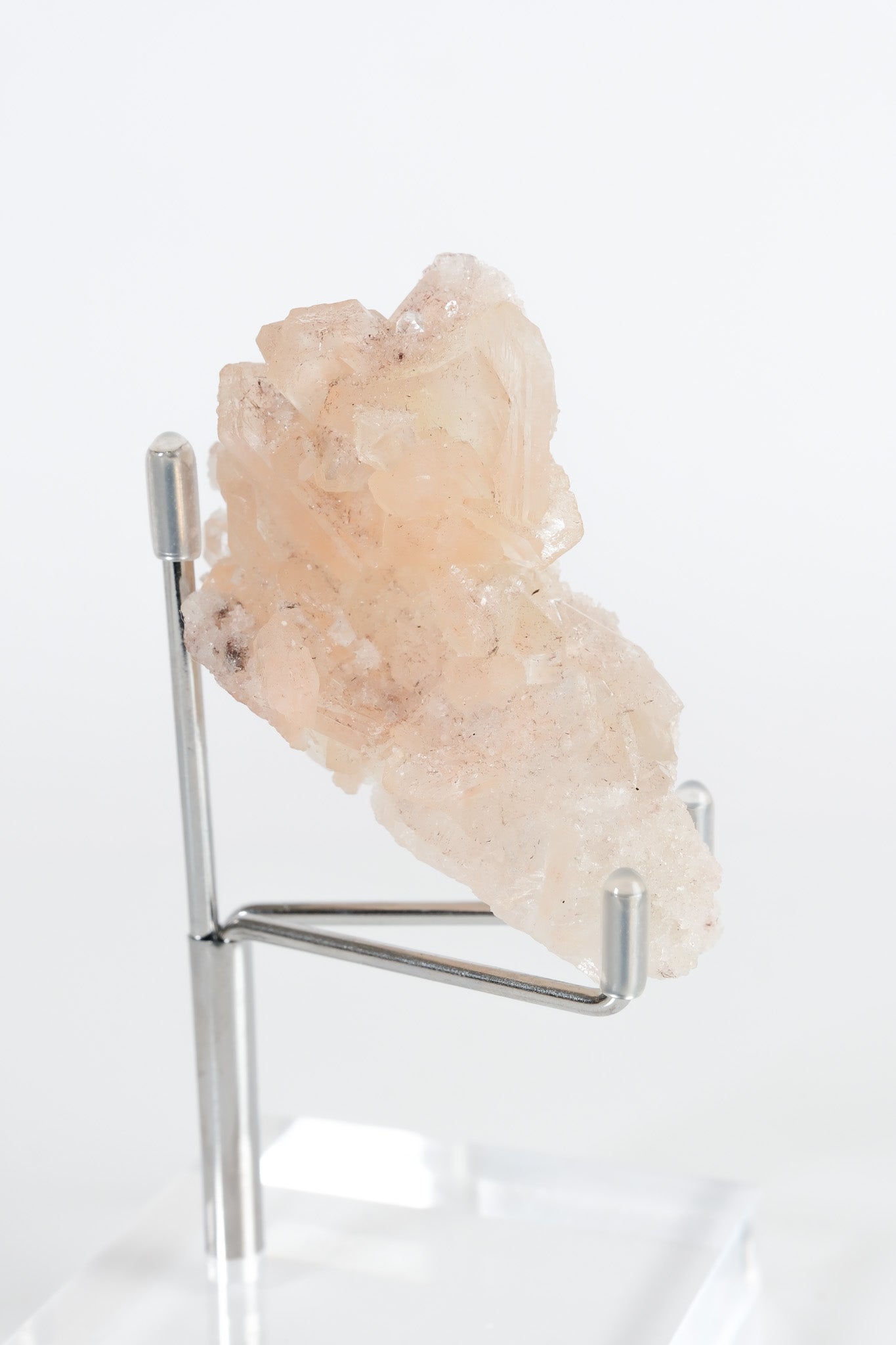 Green Apophyllite with Pink Stilbite & Sugar Druzy Cluster