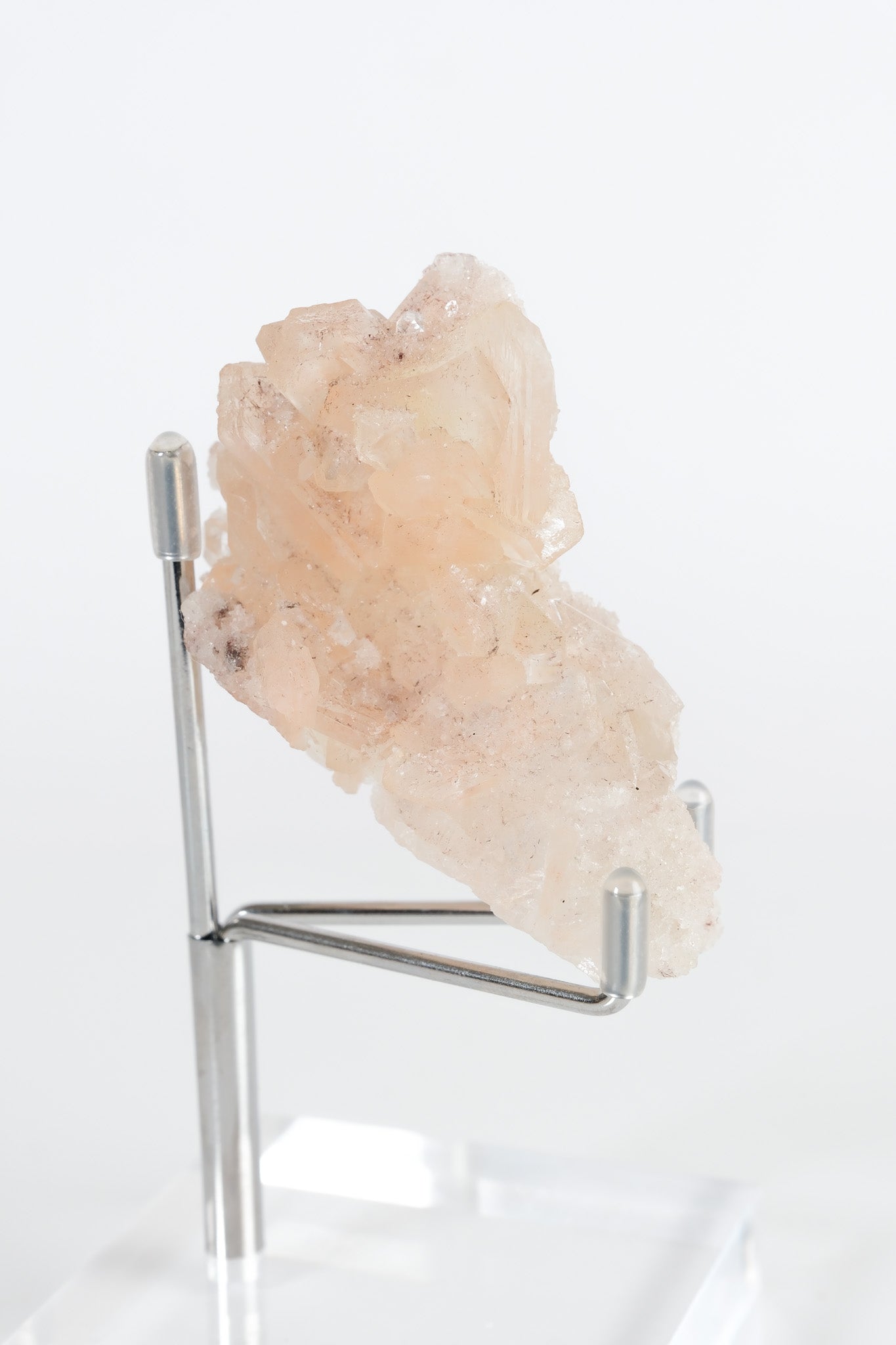 Green Apophyllite with Pink Stilbite & Sugar Druzy Cluster