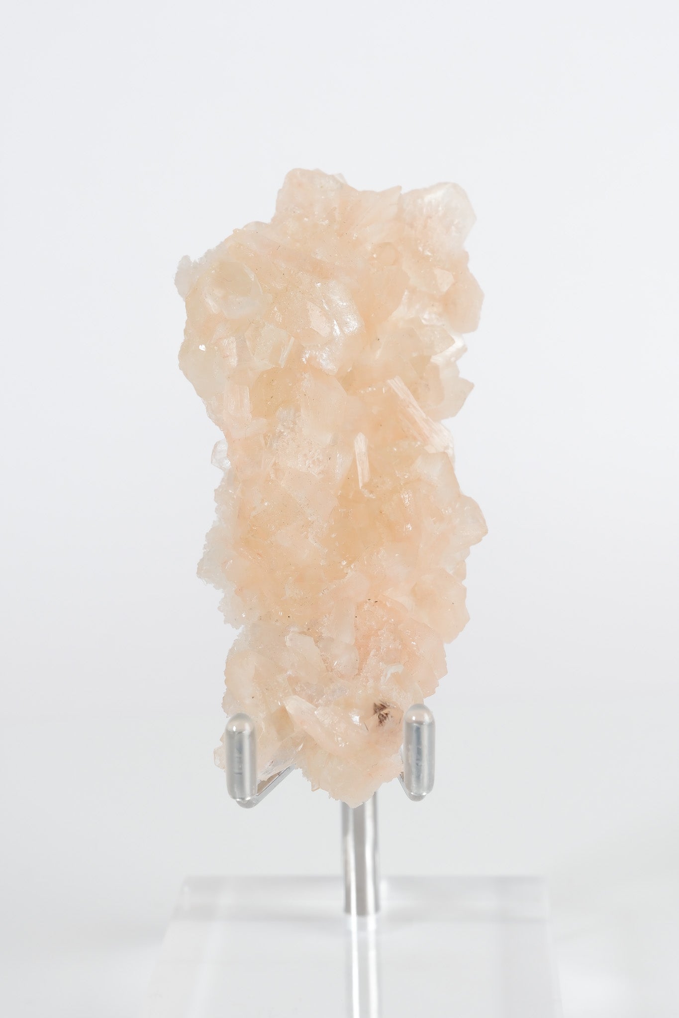 Green Apophyllite with Pink Stilbite & Sugar Druzy Cluster
