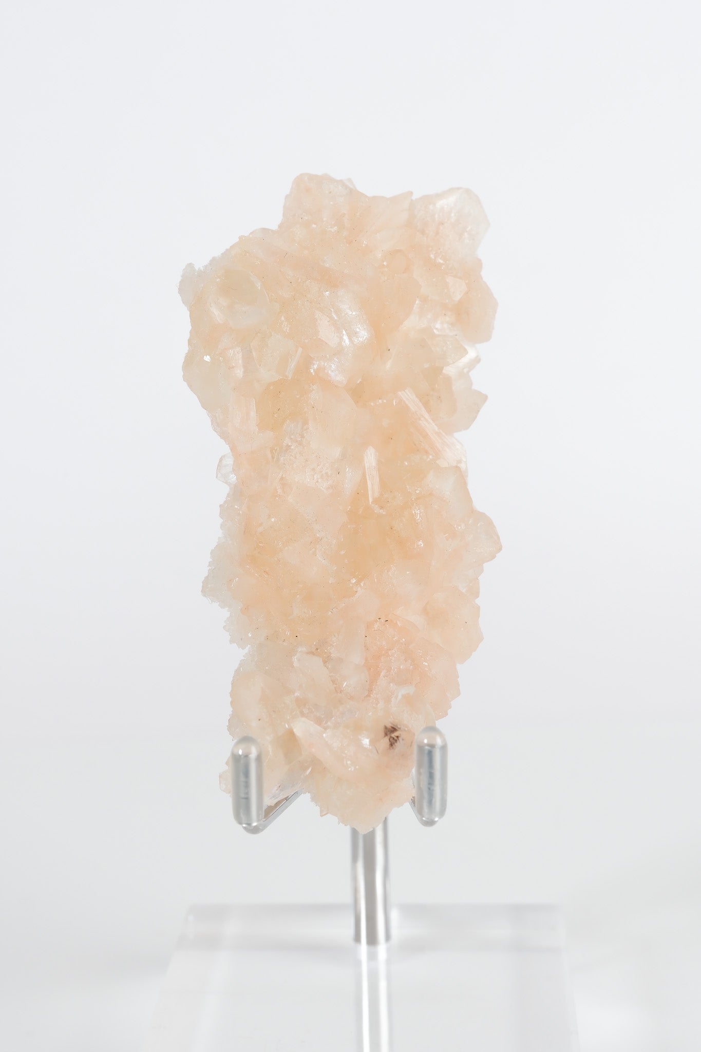 Green Apophyllite with Pink Stilbite & Sugar Druzy Cluster