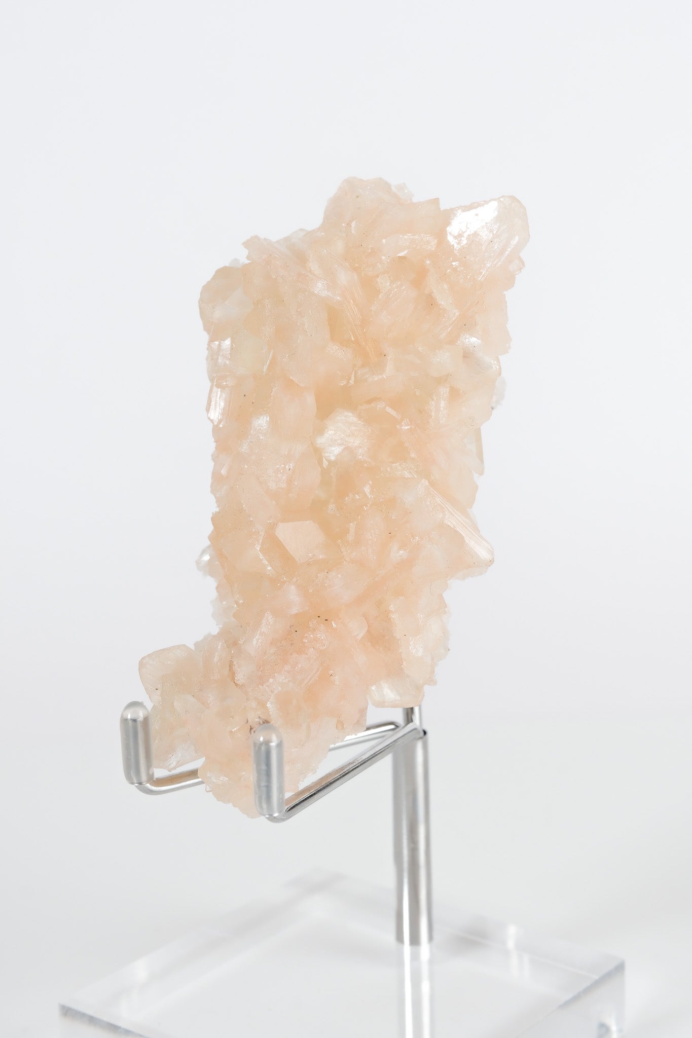 Green Apophyllite with Pink Stilbite & Sugar Druzy Cluster