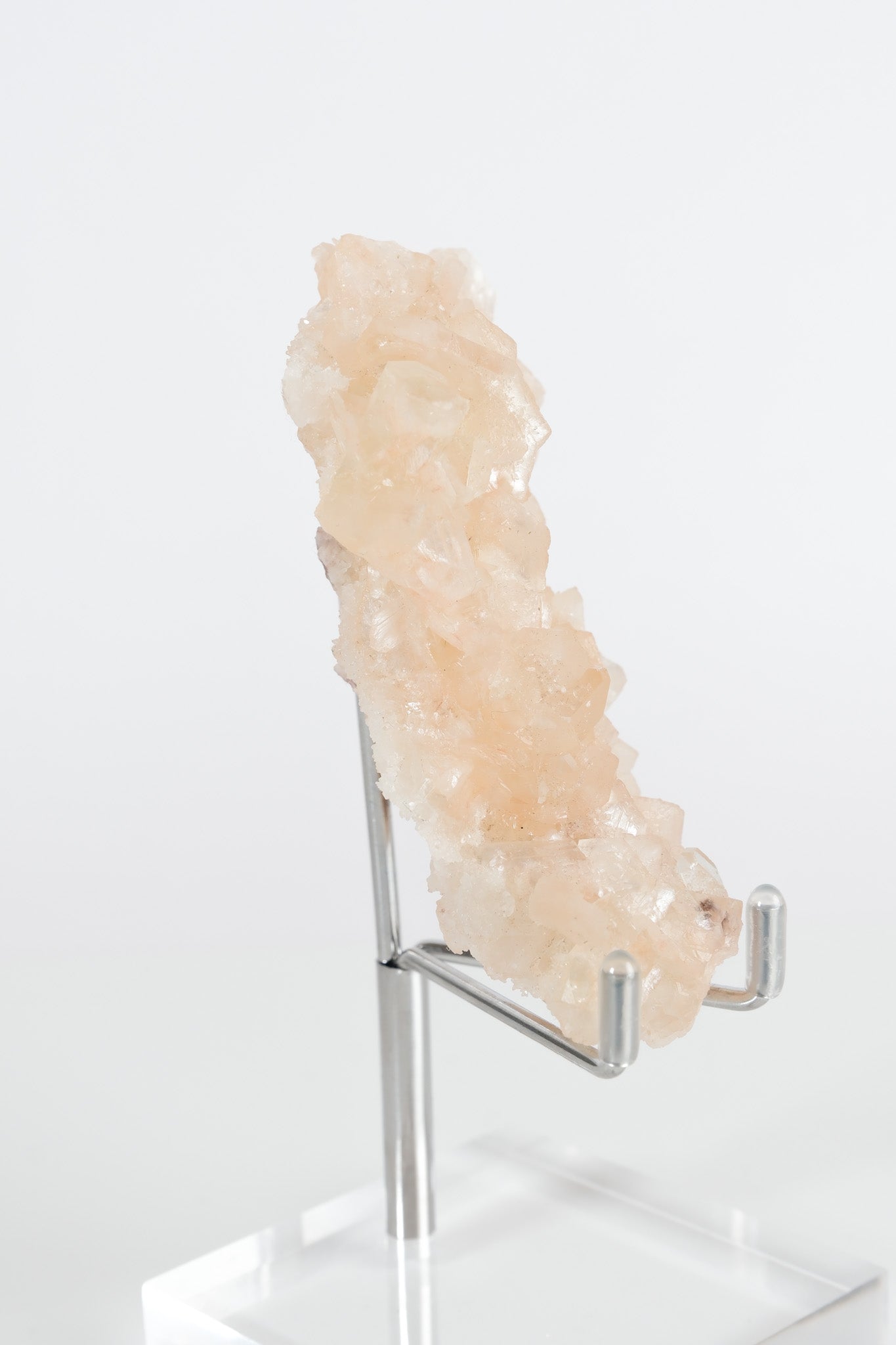 Green Apophyllite with Pink Stilbite & Sugar Druzy Cluster