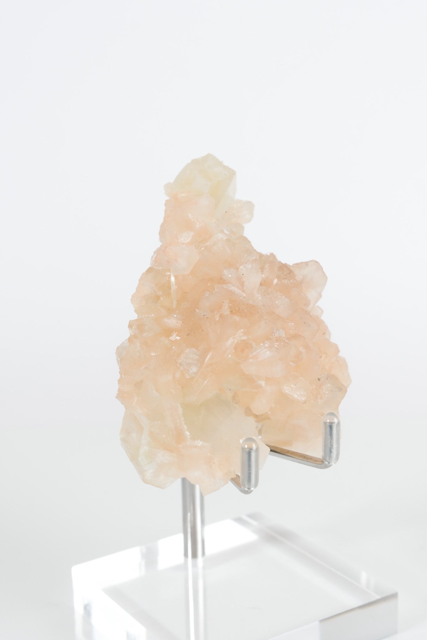 Green Apophyllite with Pink Stilbite & Sugar Druzy Cluster