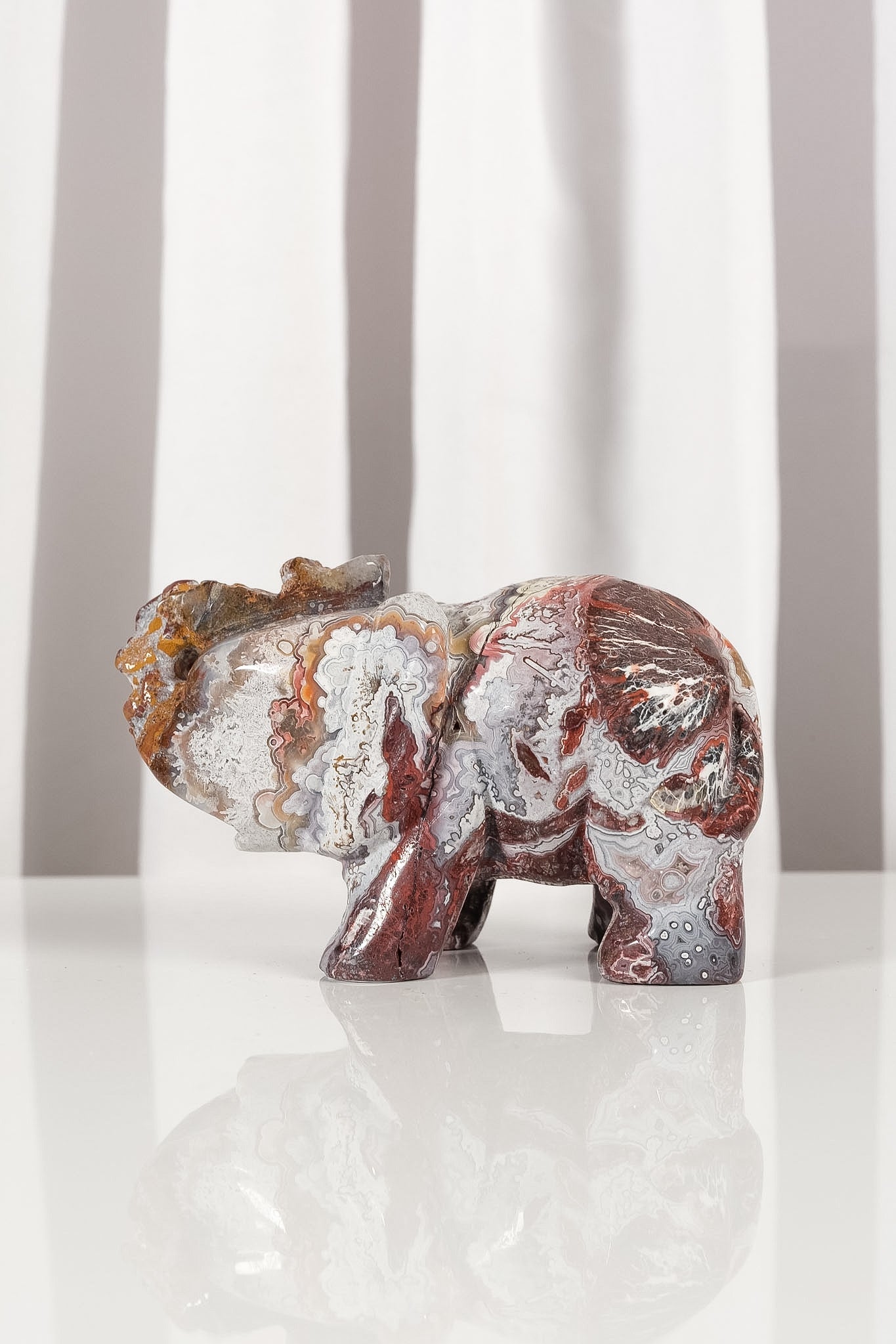 Mexican Crazy Lace Agate Elephant