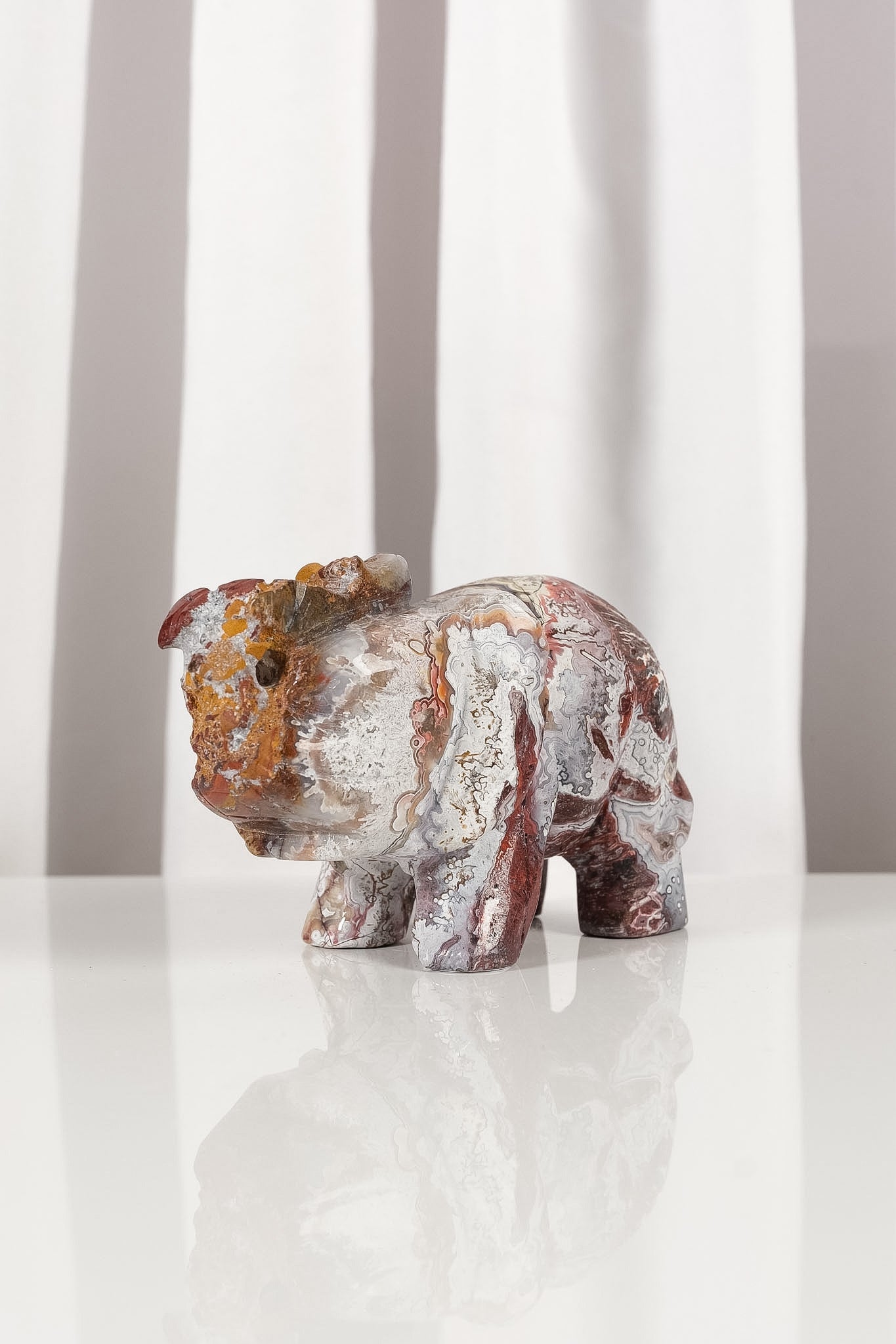 Mexican Crazy Lace Agate Elephant