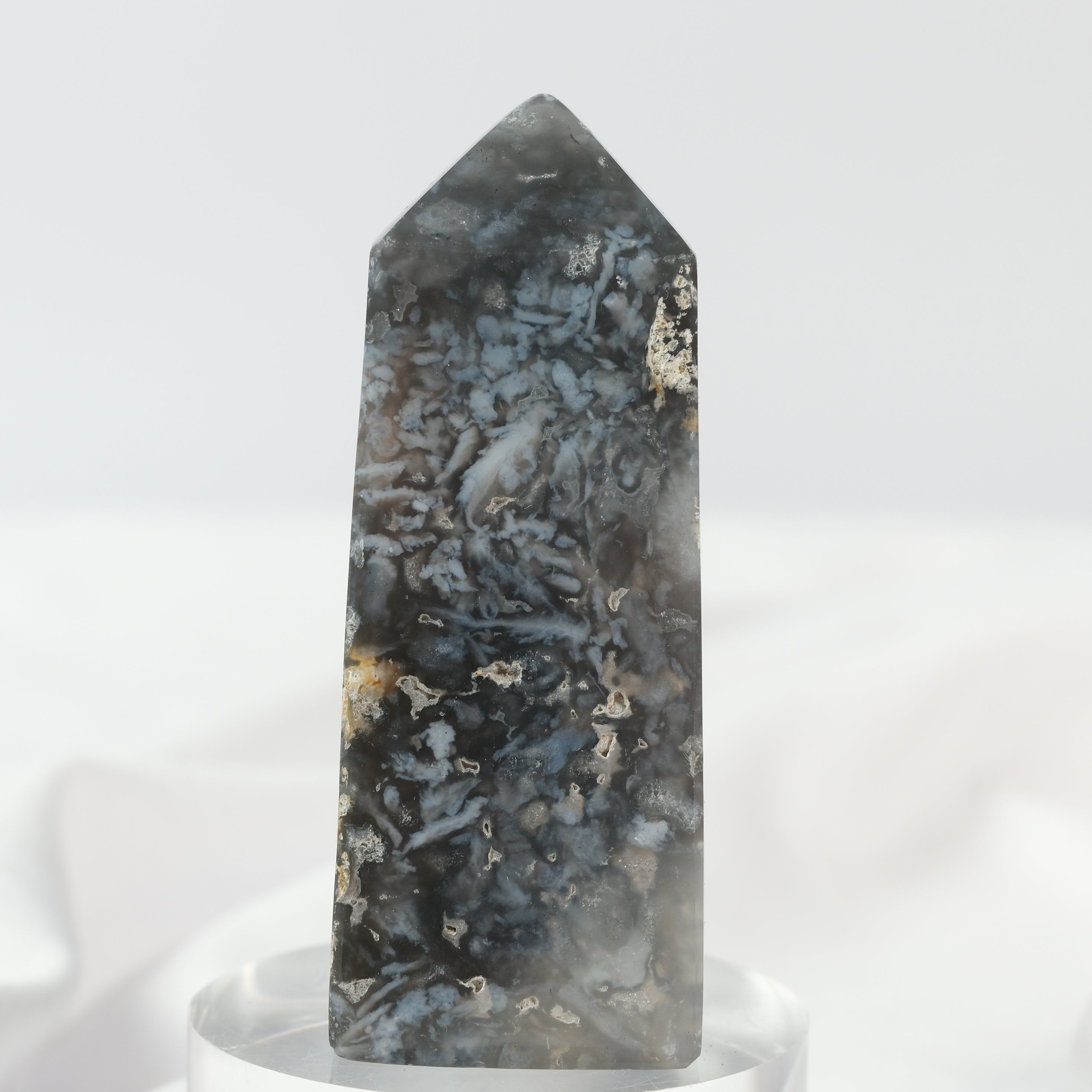 Blue Plume Agate Tower