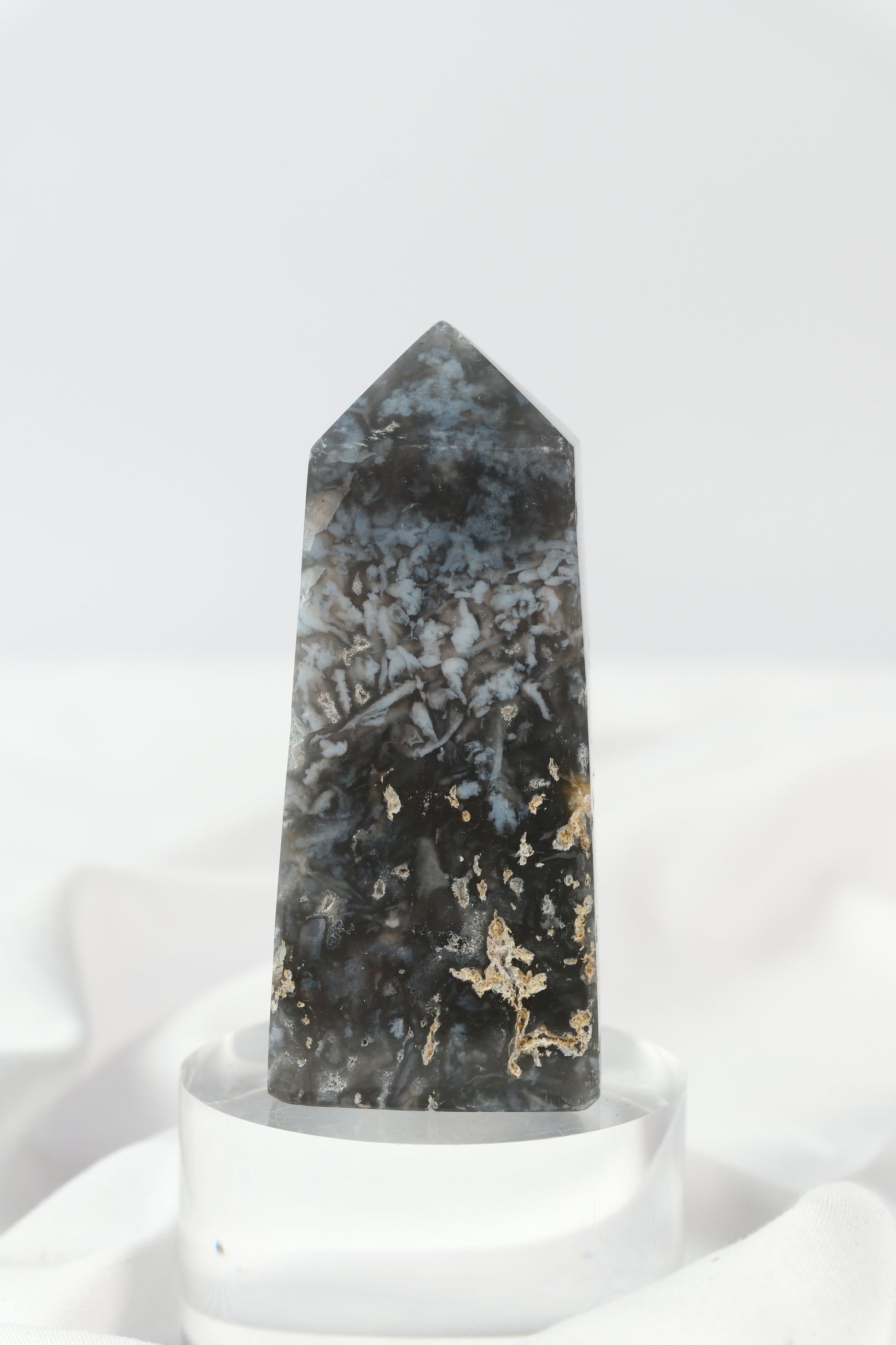 Blue Plume Agate Tower