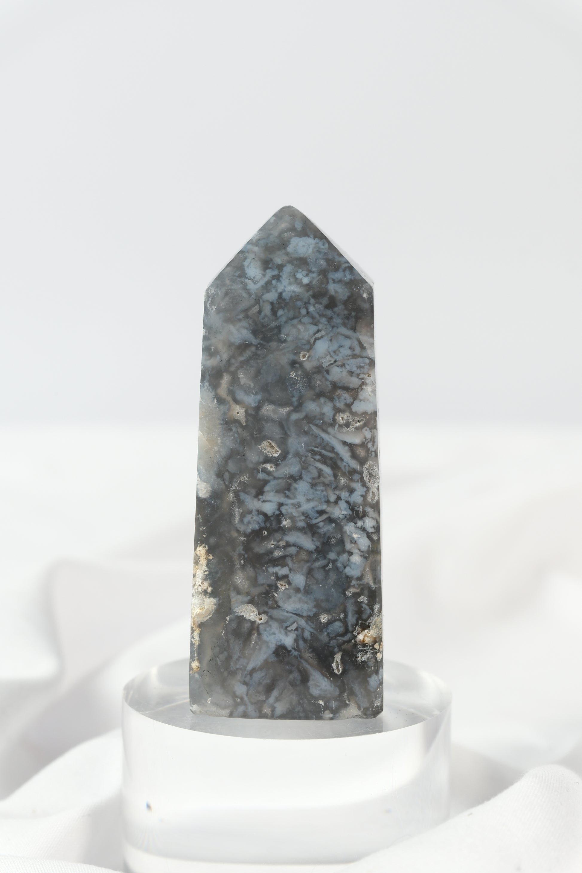 Blue Plume Agate Tower