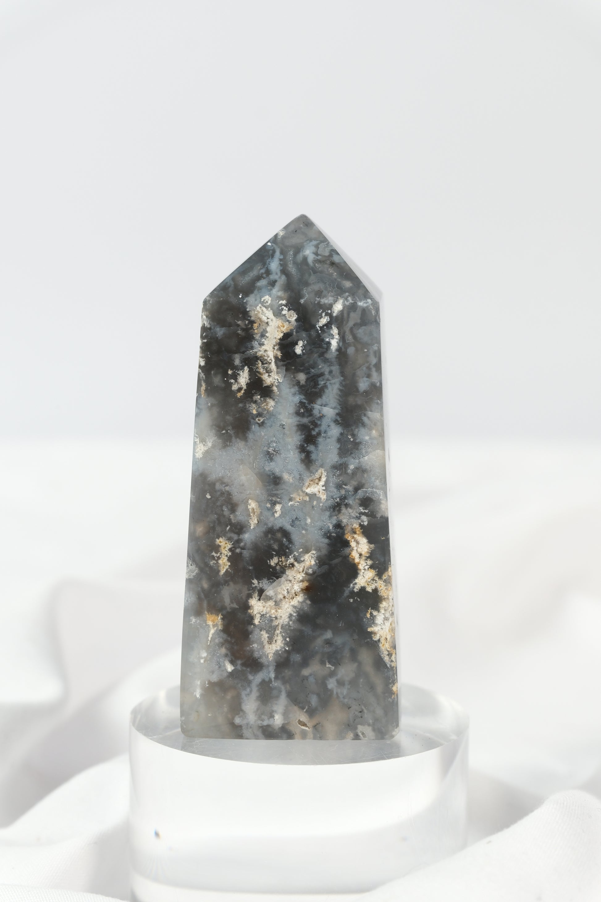 Blue Plume Agate Tower