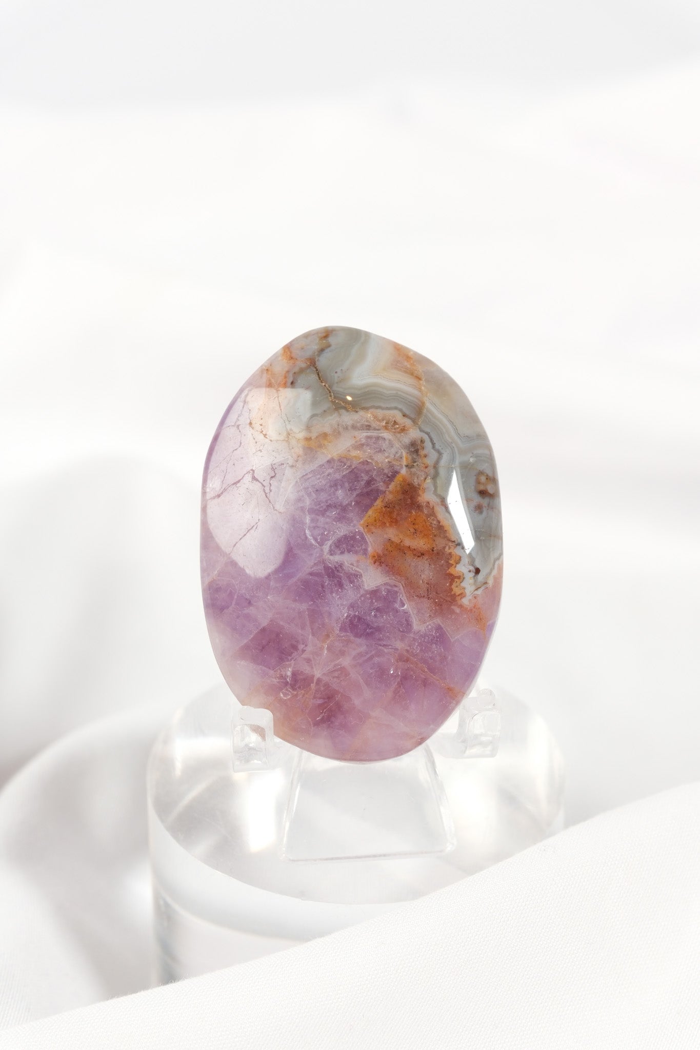 Amethyst Lace Agate Palmstone
