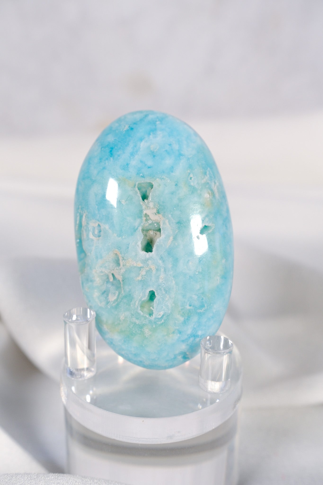 Blue Aragonite Palmstone