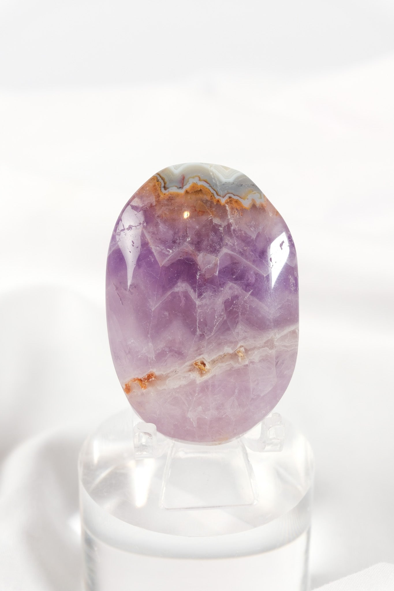 Amethyst Lace Agate Palmstone