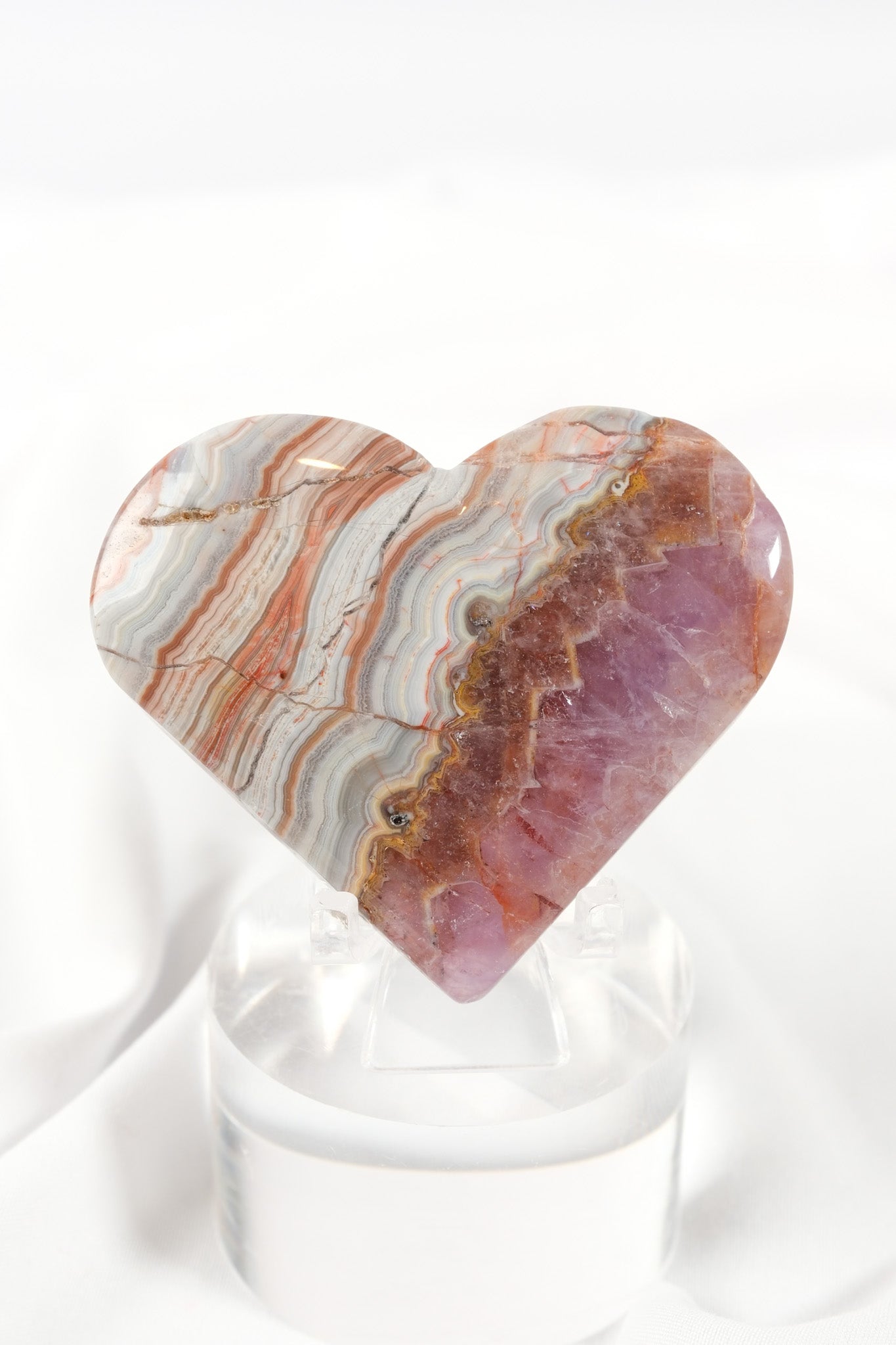Amethyst Lace Agate Heart
