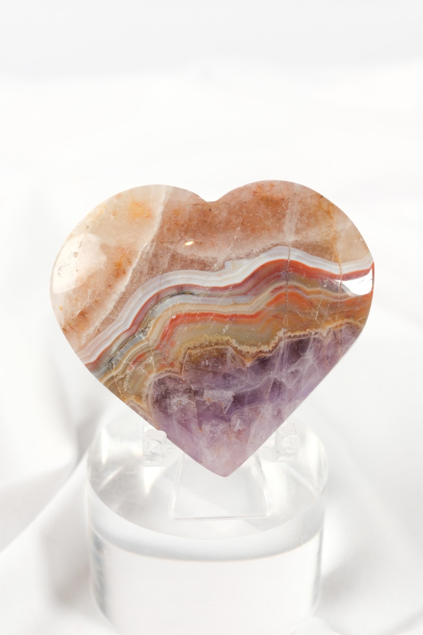 Amethyst Lace Agate Heart