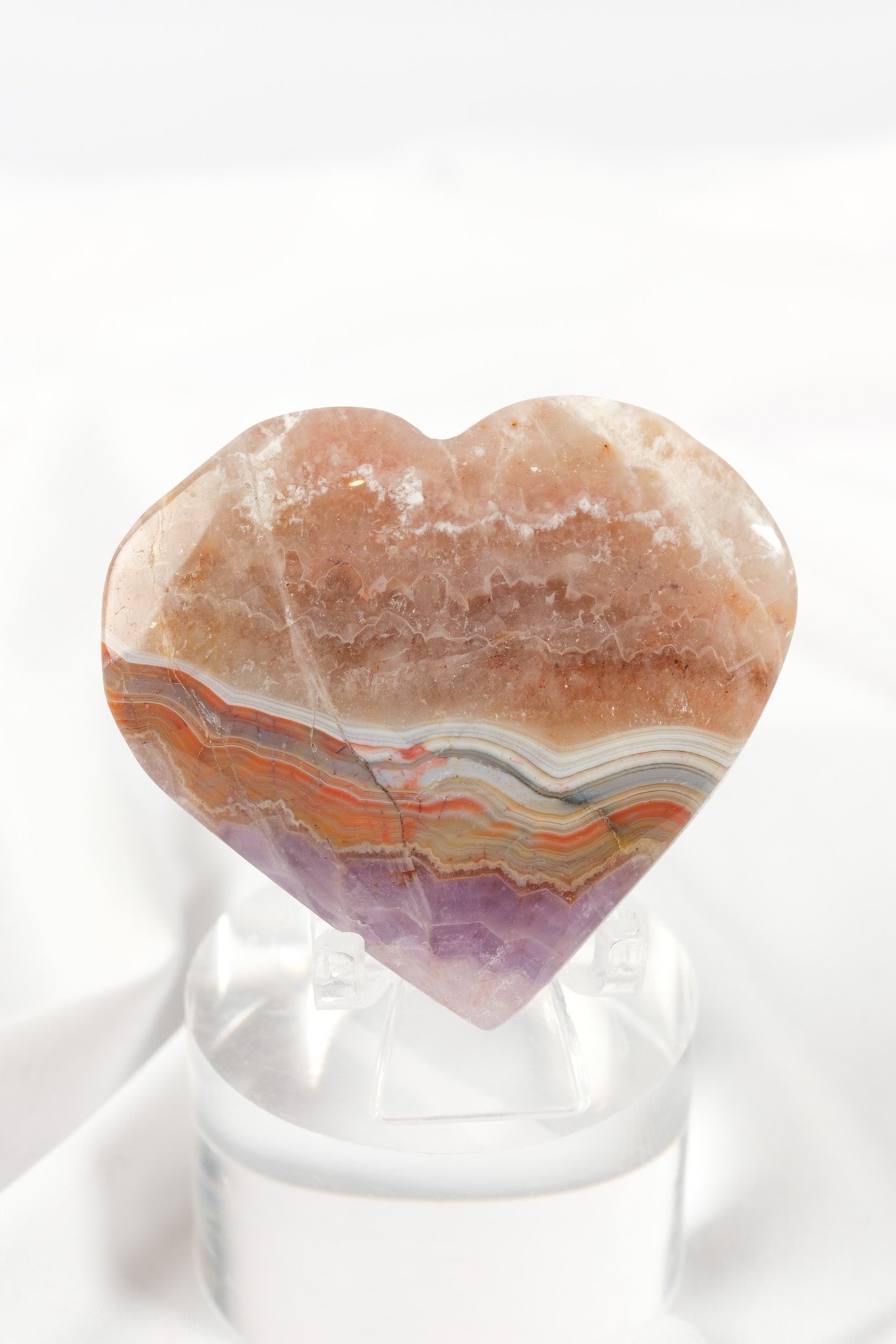 Amethyst Lace Agate Heart