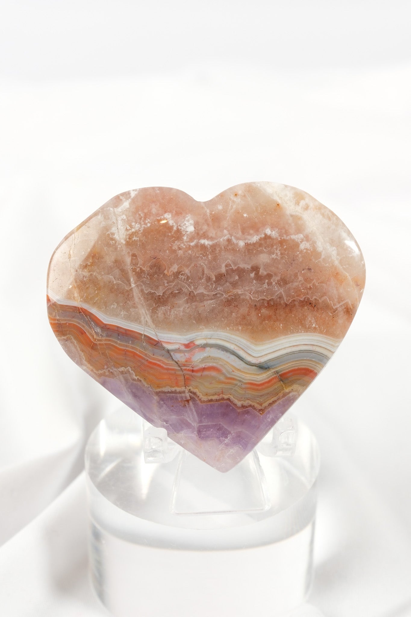 Amethyst Lace Agate Heart
