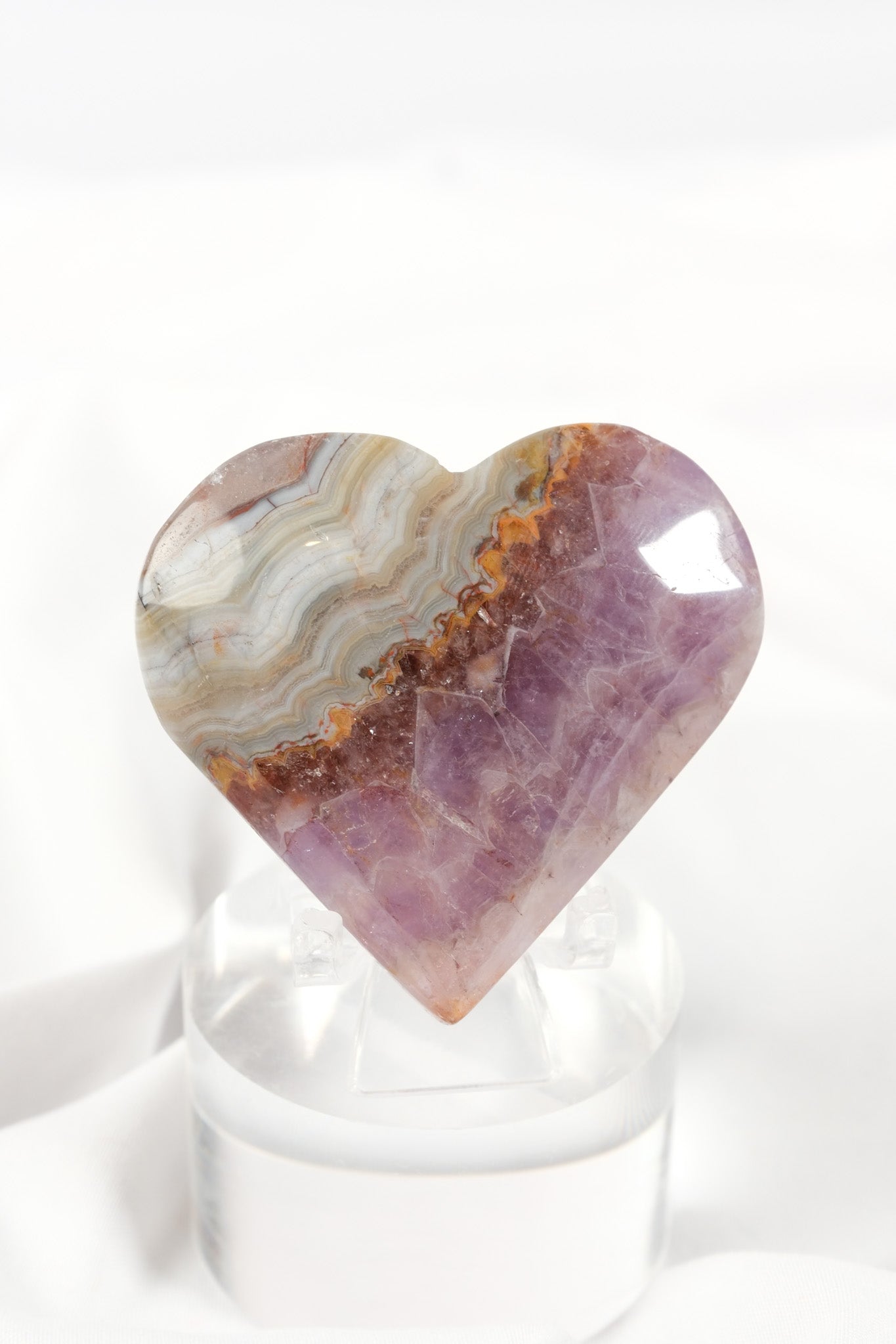 Amethyst Lace Agate Heart