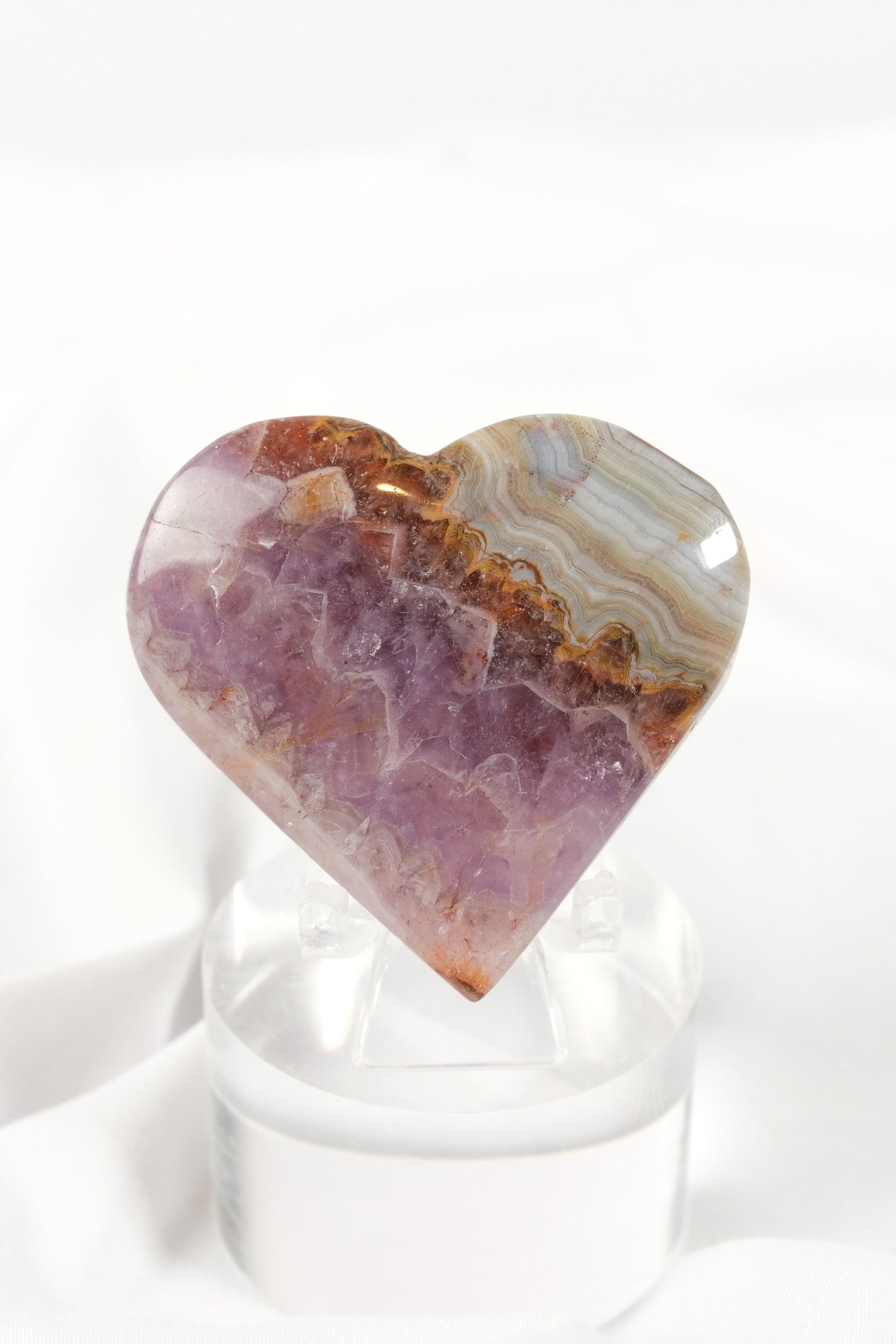 Amethyst Lace Agate Heart