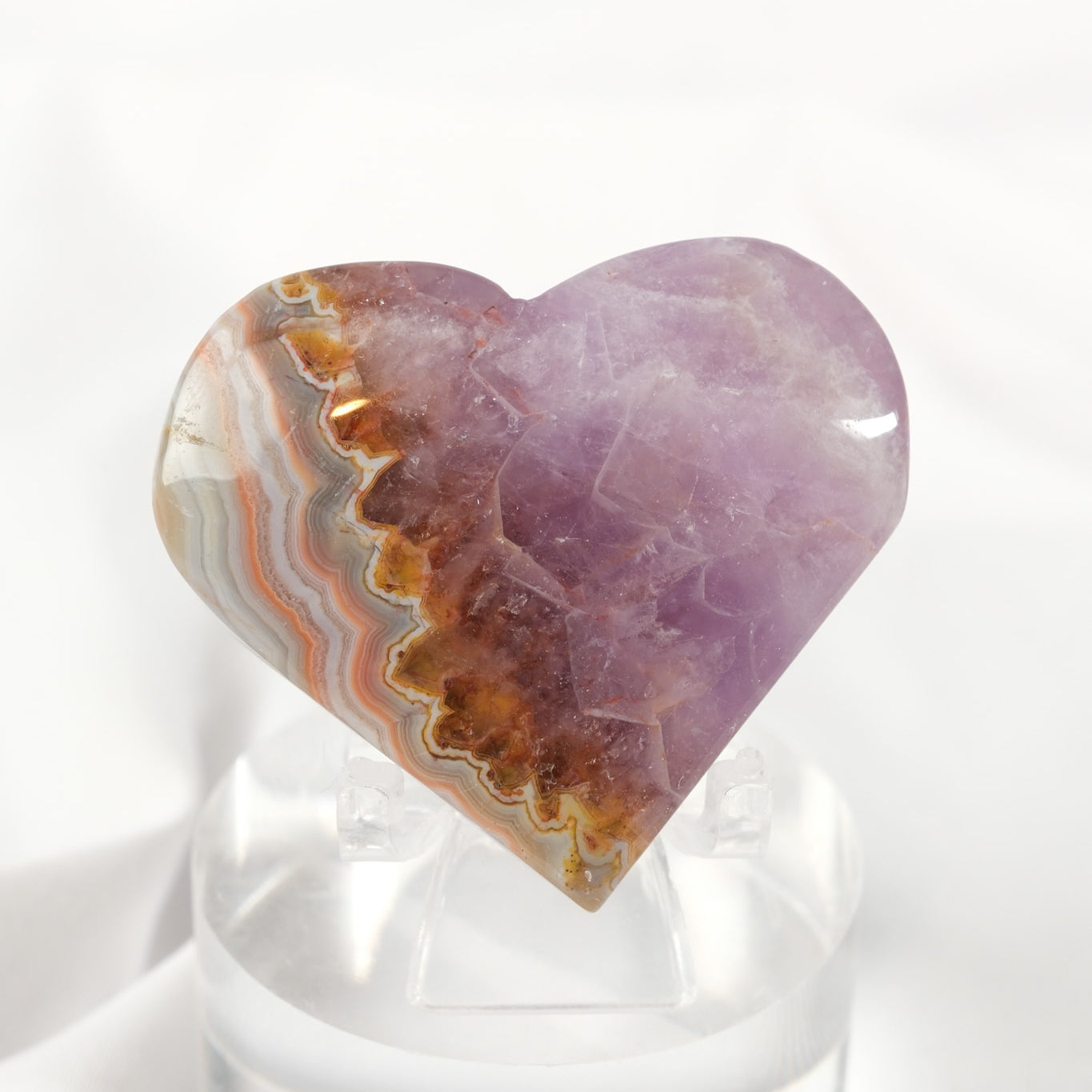 Amethyst Lace Agate Heart