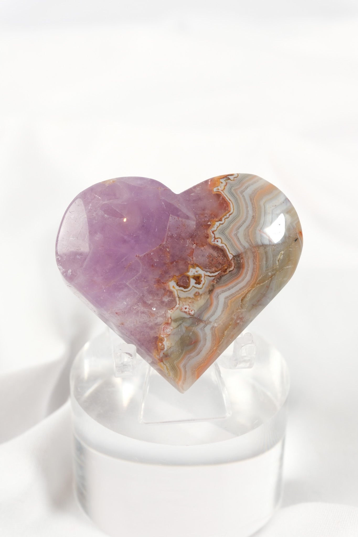 Amethyst Lace Agate Heart