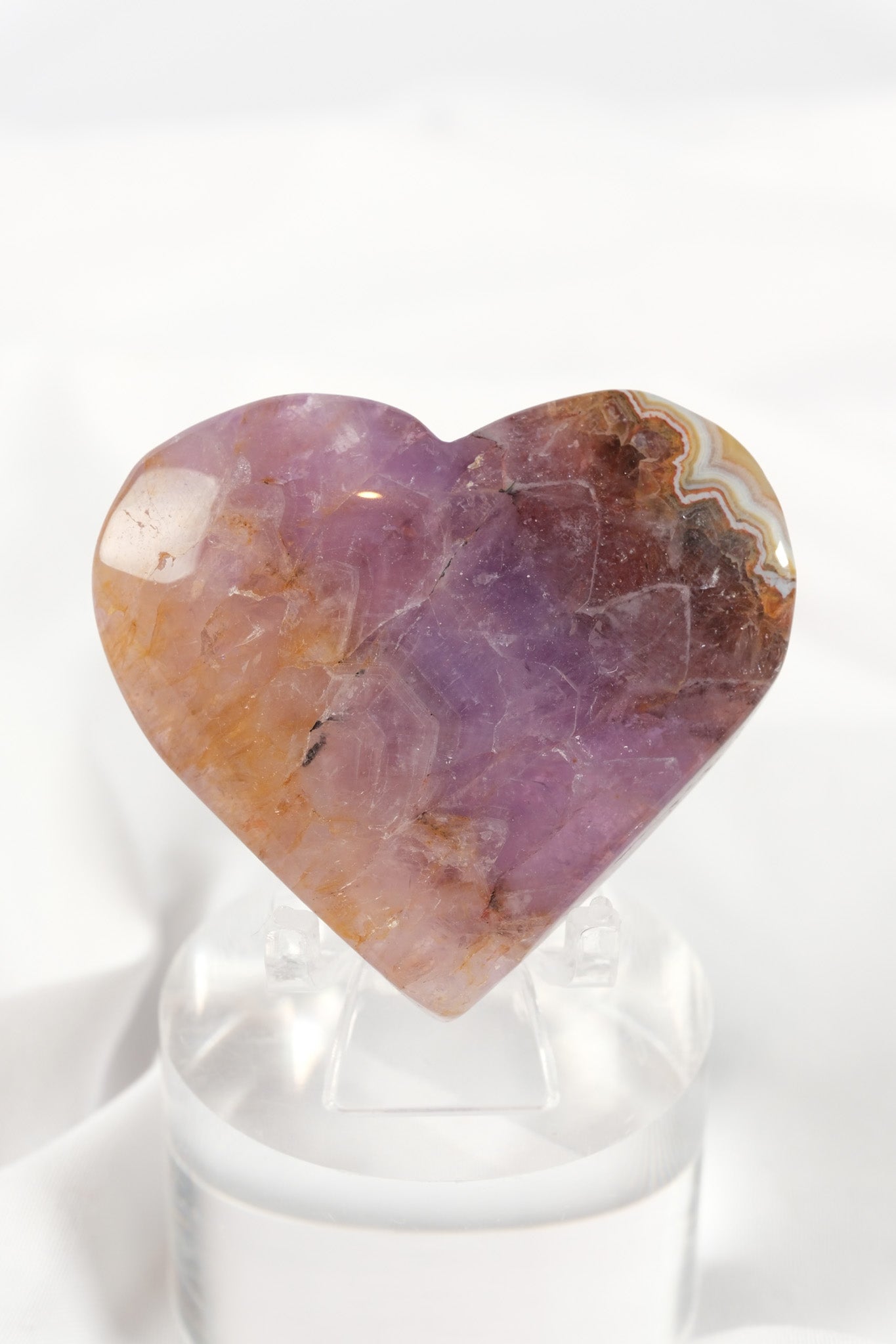Amethyst Lace Agate Heart