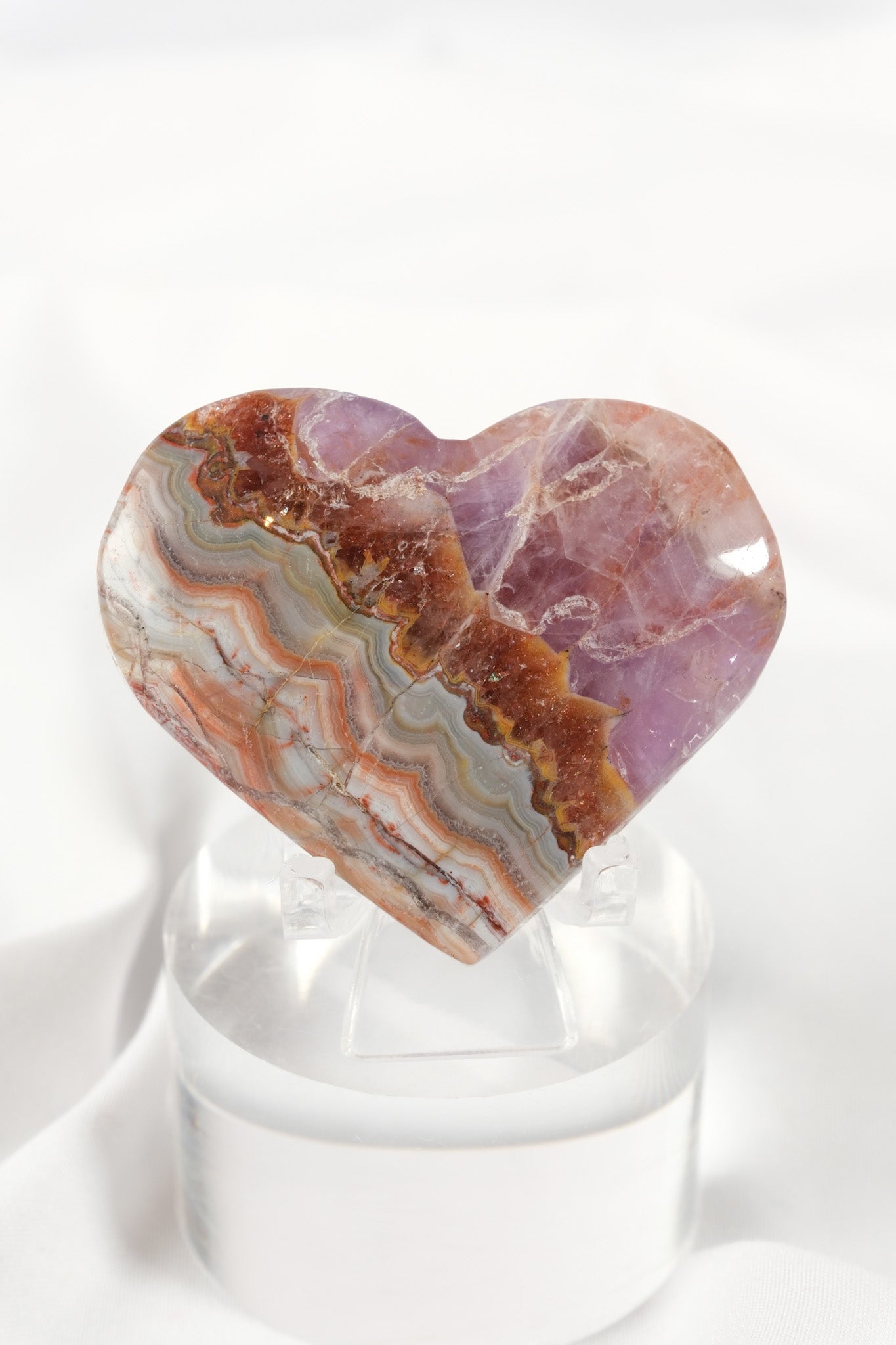 Amethyst Lace Agate Heart