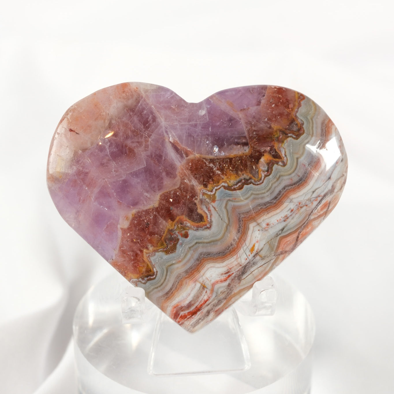 Amethyst Lace Agate Heart