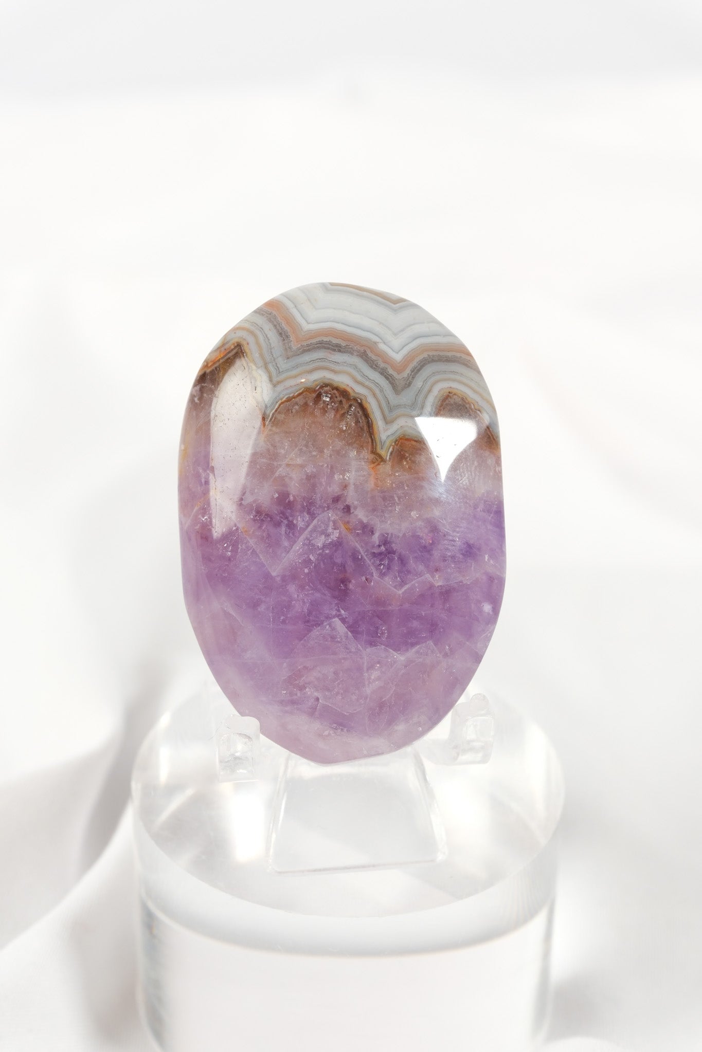 Amethyst Lace Agate Palmstone