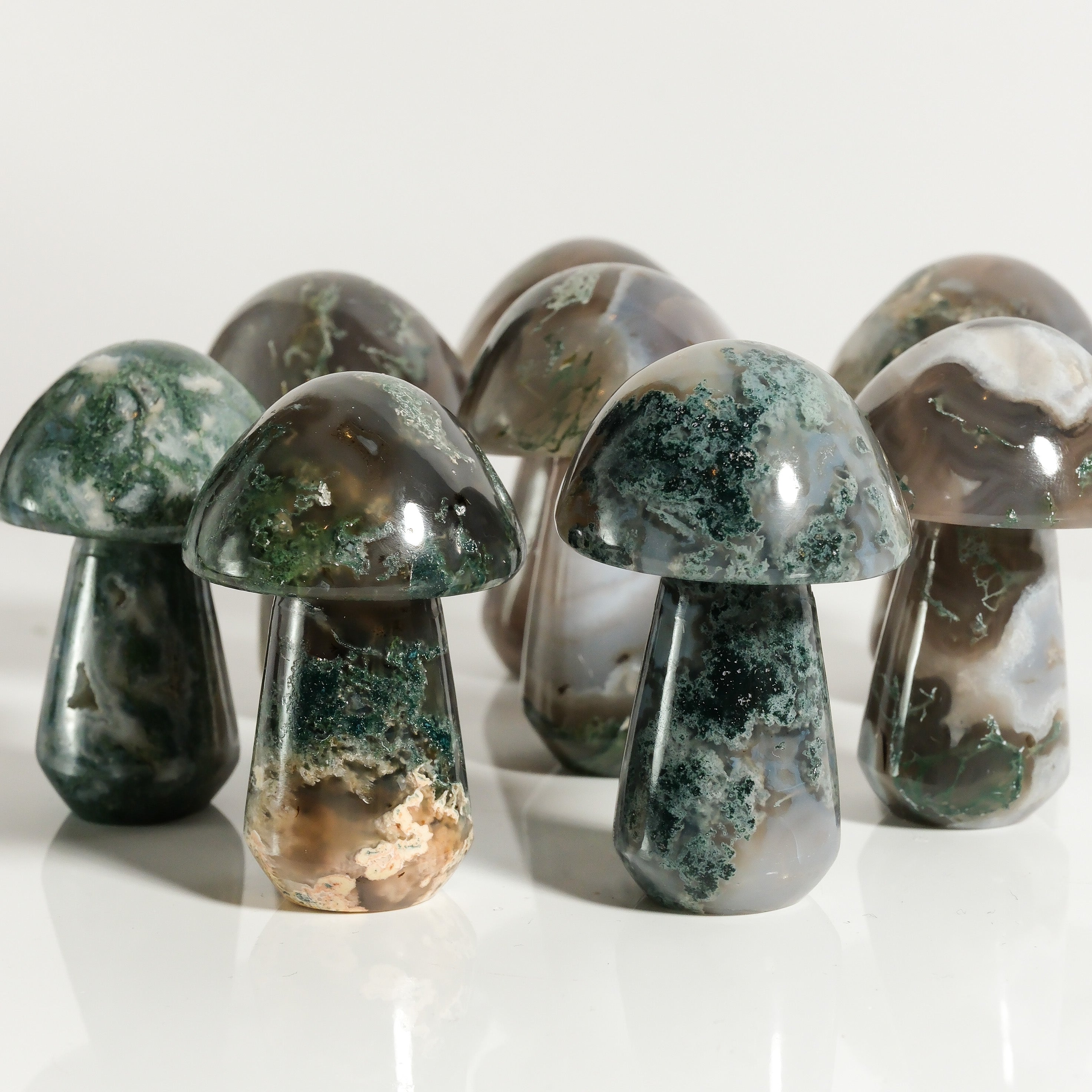 Moss Agate Mushroom